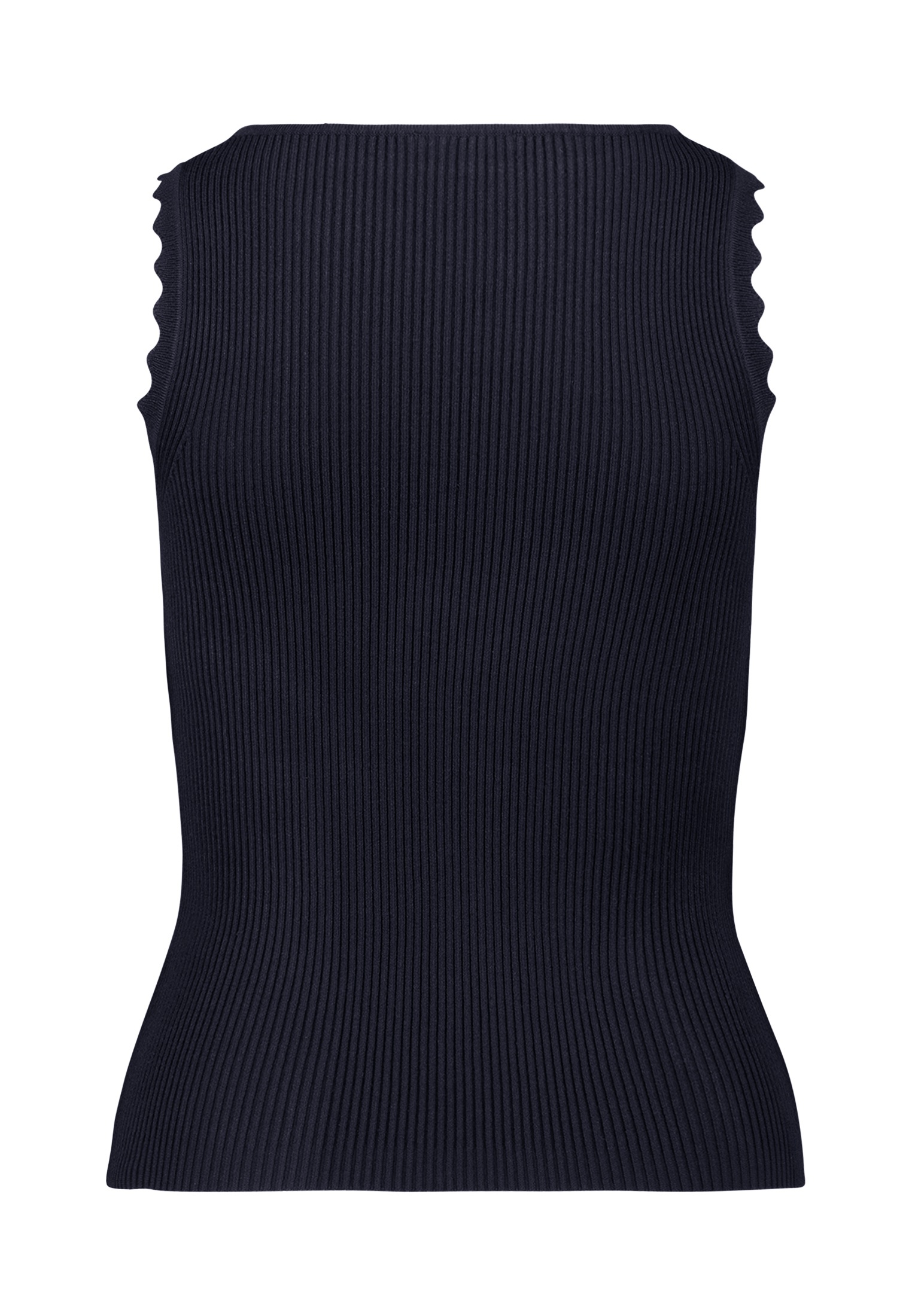 Zero Kurzarmpullover »Stricktop mit Wellenkanten«
