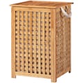 welltime Wäschekorb »Bambus«, Wäschesammler in der Breite 40 cm, Wäschebox aus Bambus, Wäschesack aus Stoff, ideal als Wäschesortierer einsetzbar