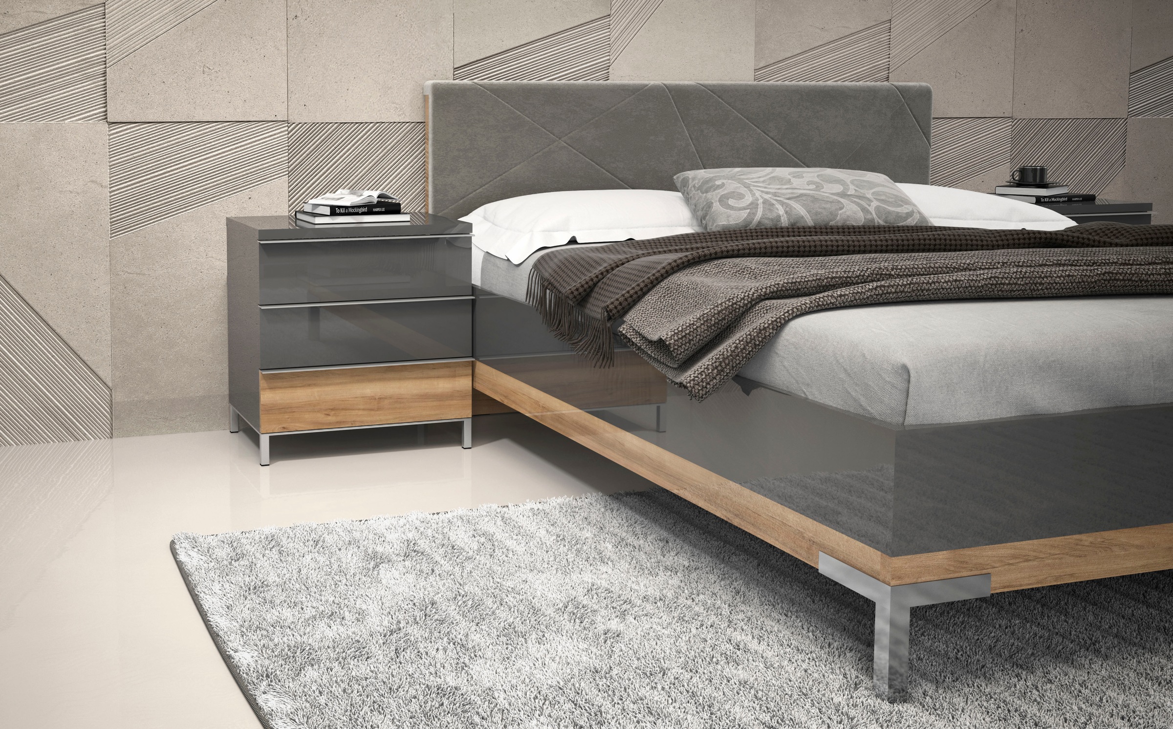 Places of Style Nachtkonsole »Onyx«, UV lackiert, mit Soft-Close-Funktion