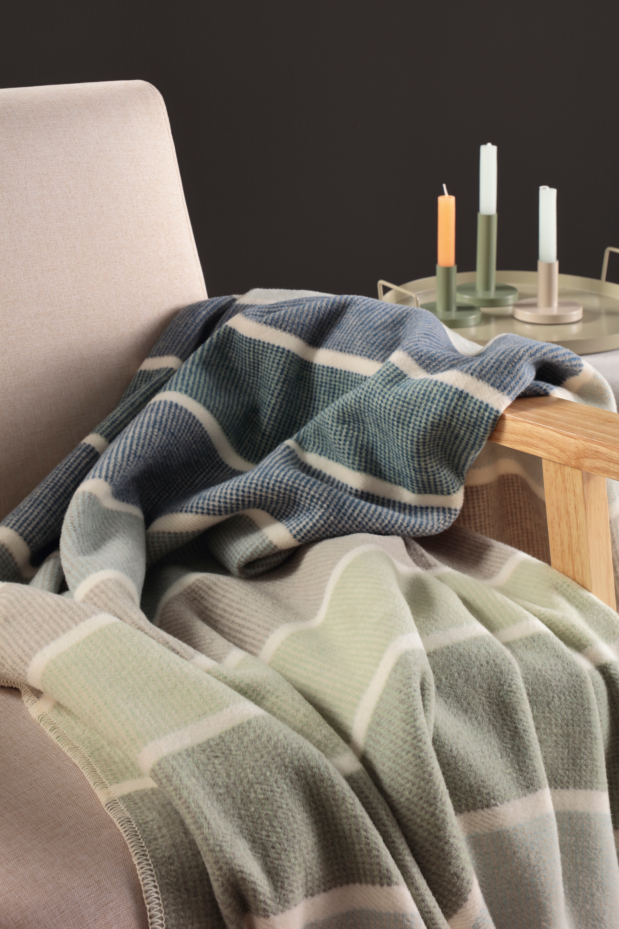 Biederlack Wohndecke »Wohndecke Cotton Lines«, mit modernem Karodesign