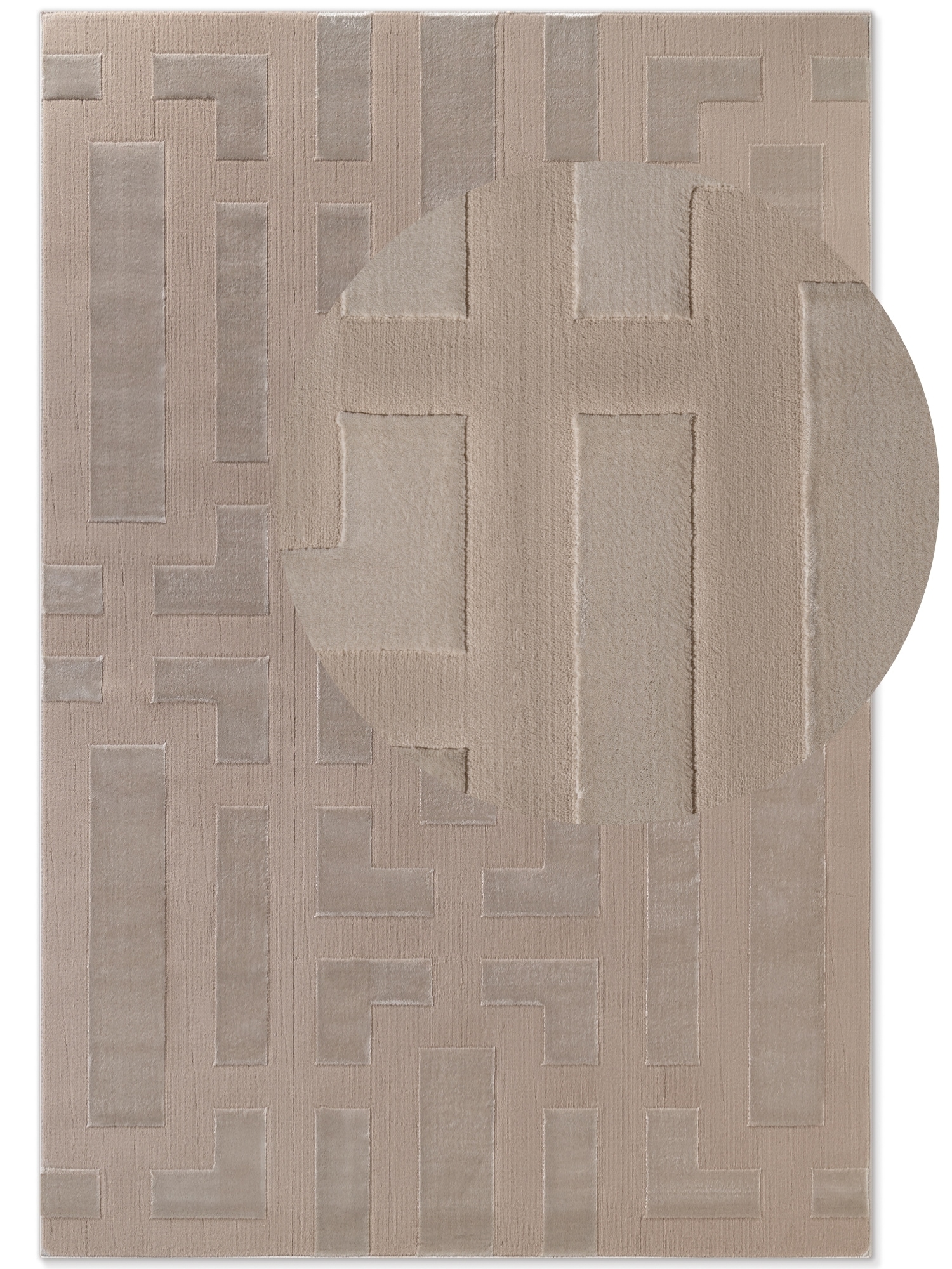 ELLE DECORATION Designteppich »Onyx«, rechteckig, 9 mm Höhe, Wohnzimmer, Schlafzimmer, Läufer, Hoch-Tief Effekt, Flur, Glanz