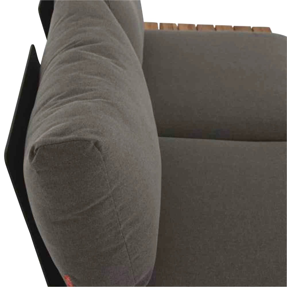 Siena Garden Loungesofa »Alvida« Aluminium, Teakholz, inkl. Sitz- und Rückenkissen grau