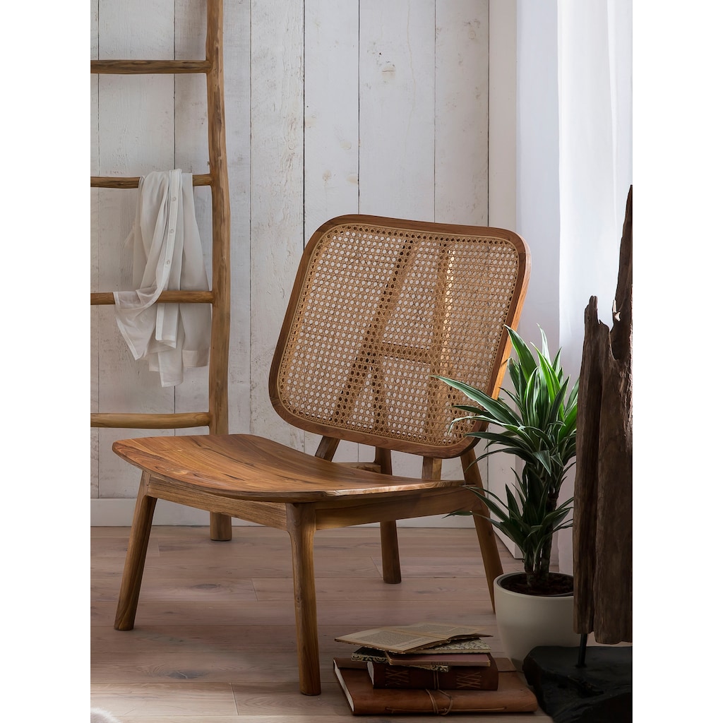 SIT Rattanstuhl, mit Wiener Geflecht, moderner Lounge chair für alle Räume geeignet