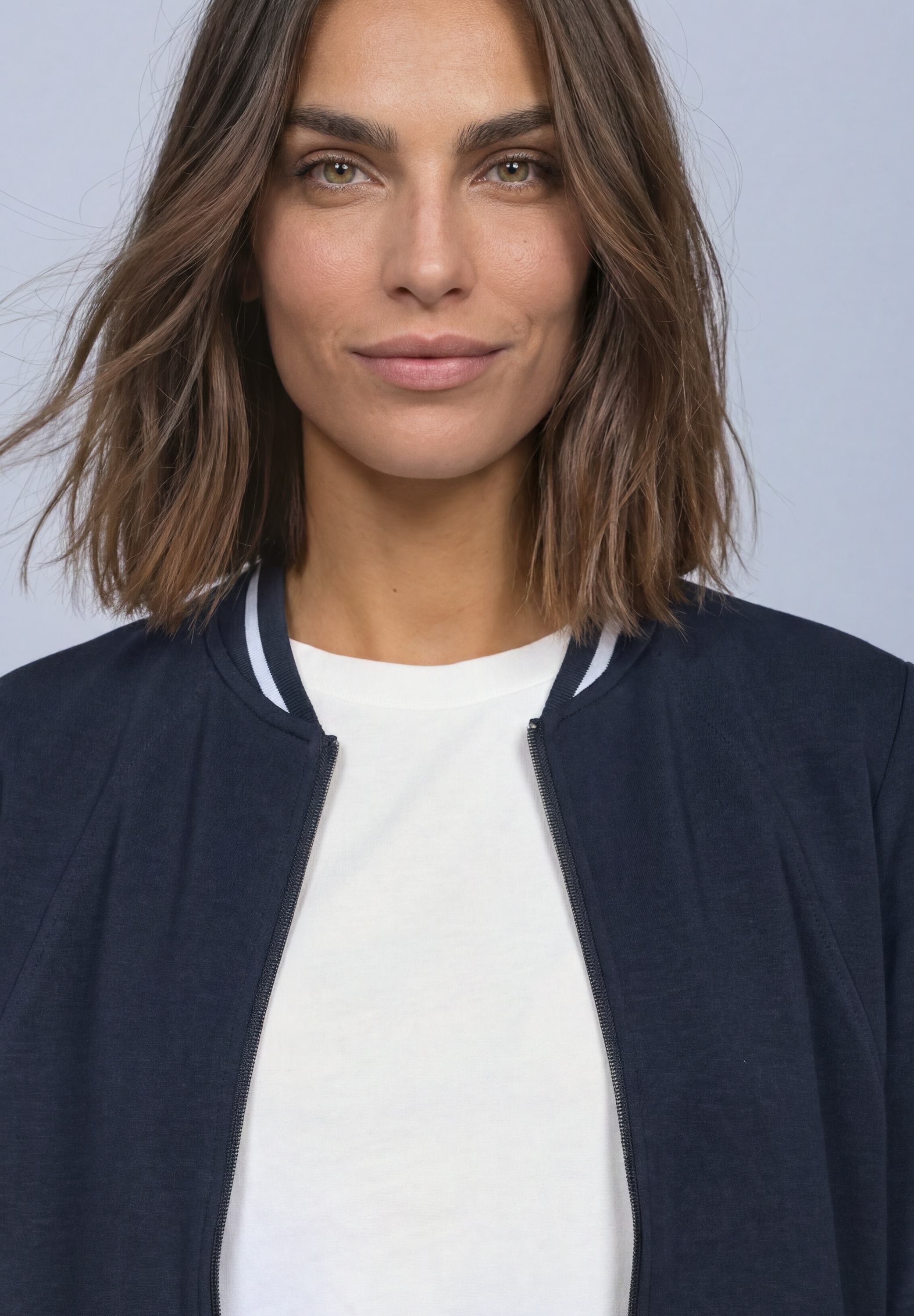 STREET ONE Sweatjacke Langarm Jacke im Silk-Look mit Zipper