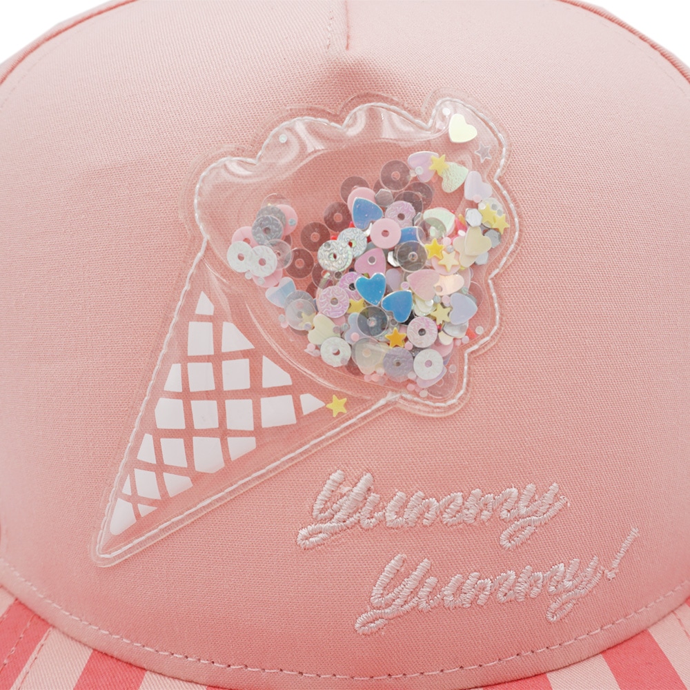 MAXIMO Baseball Cap Candy Peach, Eistüte, interaktiver Patch, Glitzer, Snapback