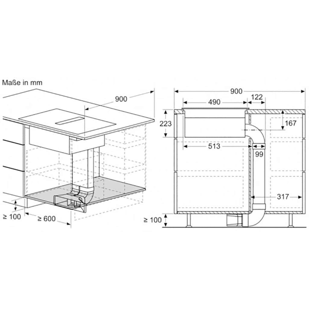 BOSCH Kochfeld mit Dunstabzug »PVQ811F15E«, PVQ811F15E