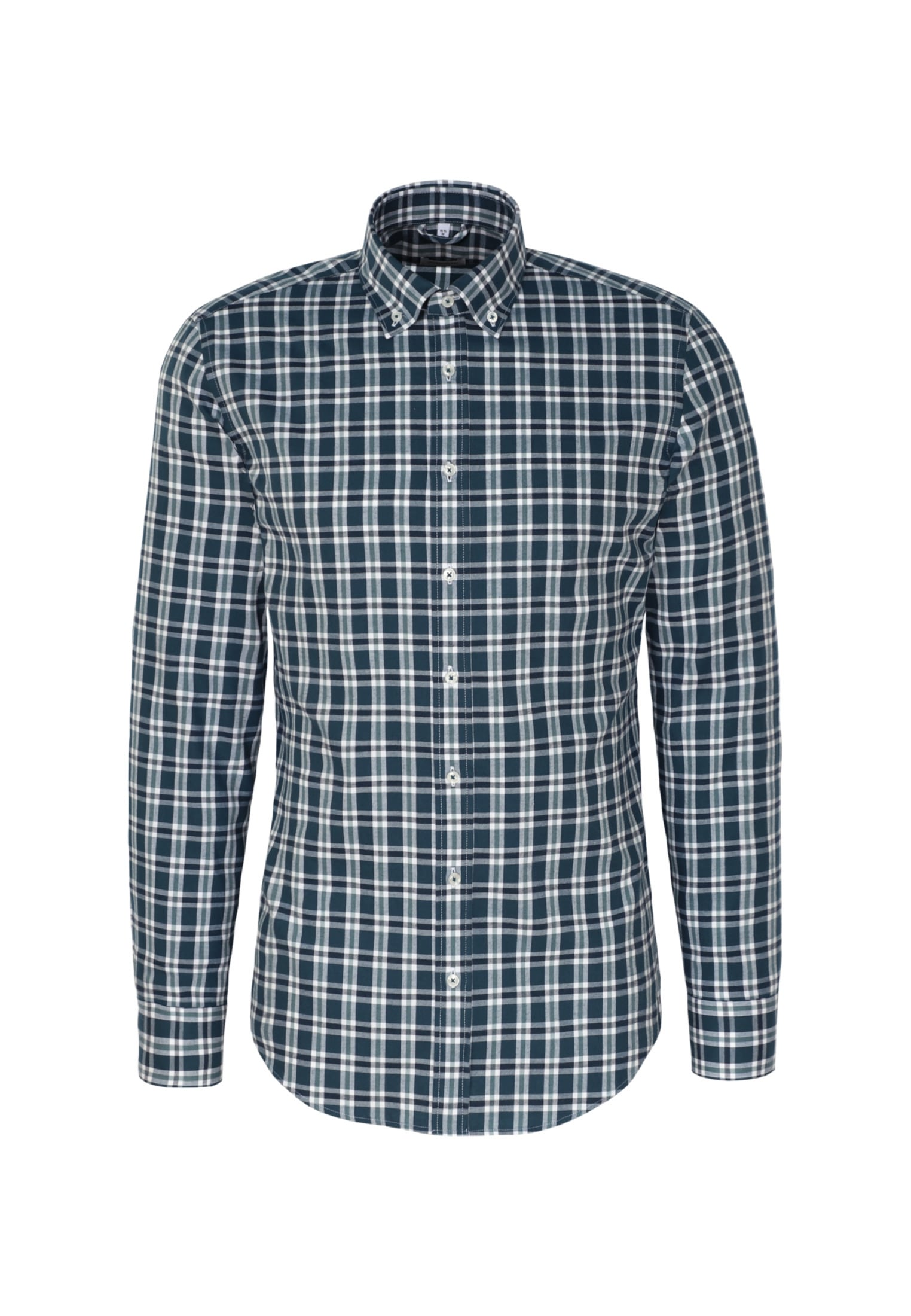 seidensticker Flanellhemd »Slim«, Slim Langarm Button-Down-Kragen Karo