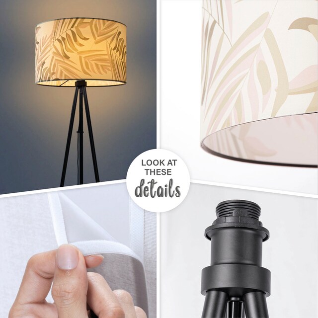 online mit Home Beige Stehlampe Schlafzimmer Lampenschirm kaufen Palme Paco | Kuba«, XXL Stoff Wohnzimmer Garantie 3 Stehlampe Jahren »Trina