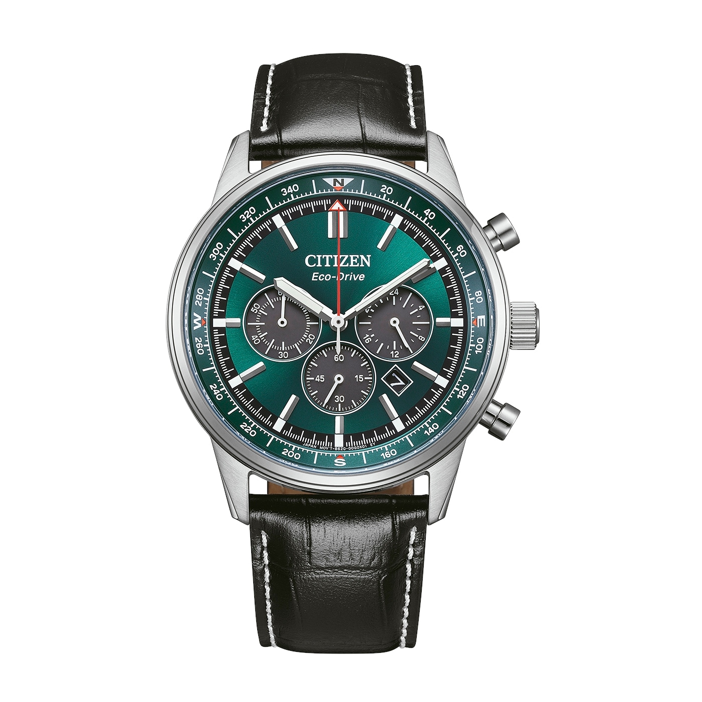 Citizen Chronograph »Classic Chrono« Armbanduhr, Solar, Herrenuhr, Lederarmband, analog, Big Date