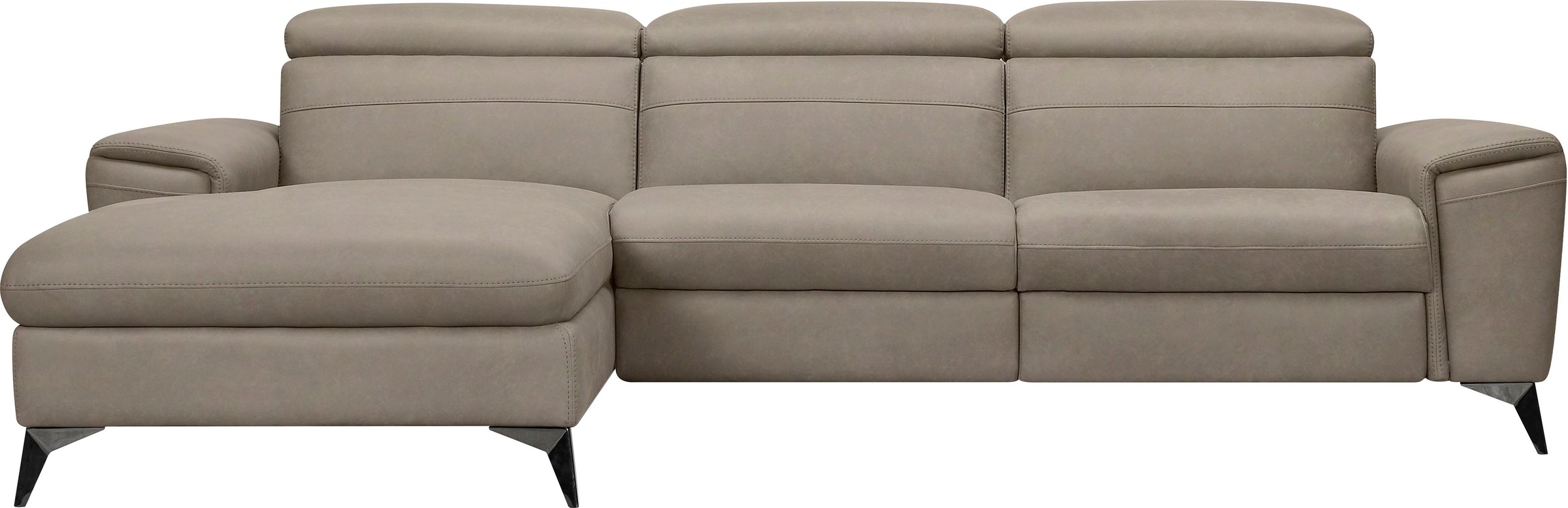 Places of Style Ecksofa »Theron, L-Form, 263 cm,«, elektrische Relaxfunktion, USB-Anschluss, manuelle Kopfteilverstellung