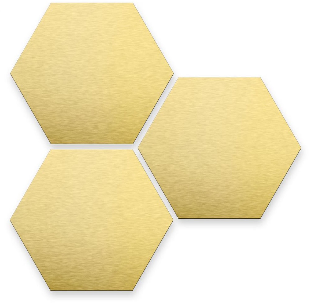 Wall-Art Metallbild auf Set 3 bestellen »3er Rechnung Gold Deko«, Geometrische St.) (Set