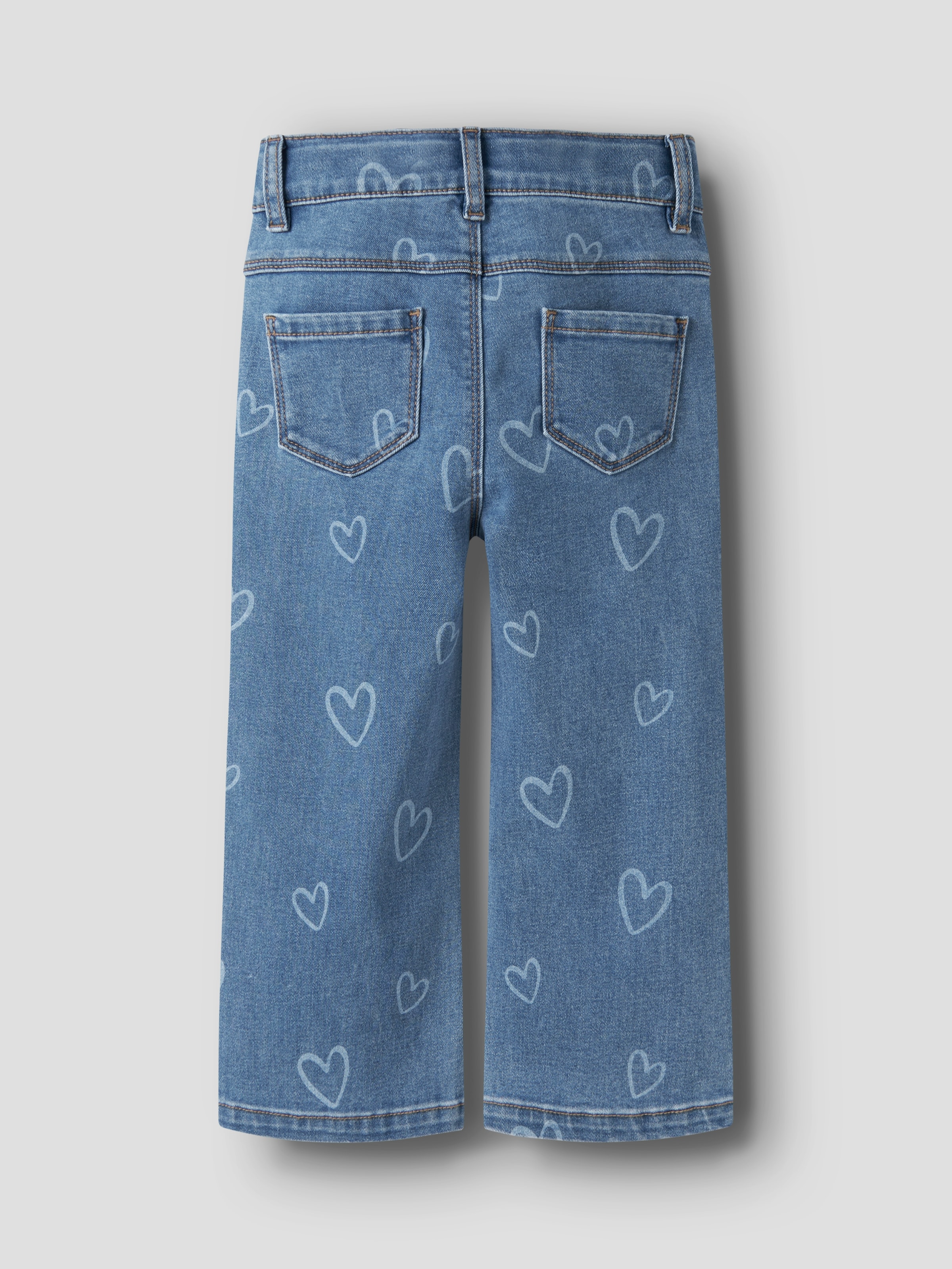 Name It Weite Jeans »NMFROSE WIDE AOP JEANS 4044-ON NOOS« Baumwollmischung, regular fit, Allover Herzchen Druck