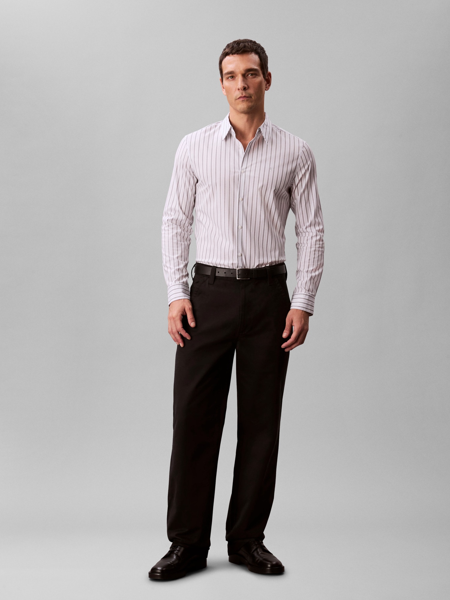 Calvin Klein Businesshemd »LS MULTI STRIPE STRETCH SLIM SHI«, Mit Rundhalsausschnitt, slim fit