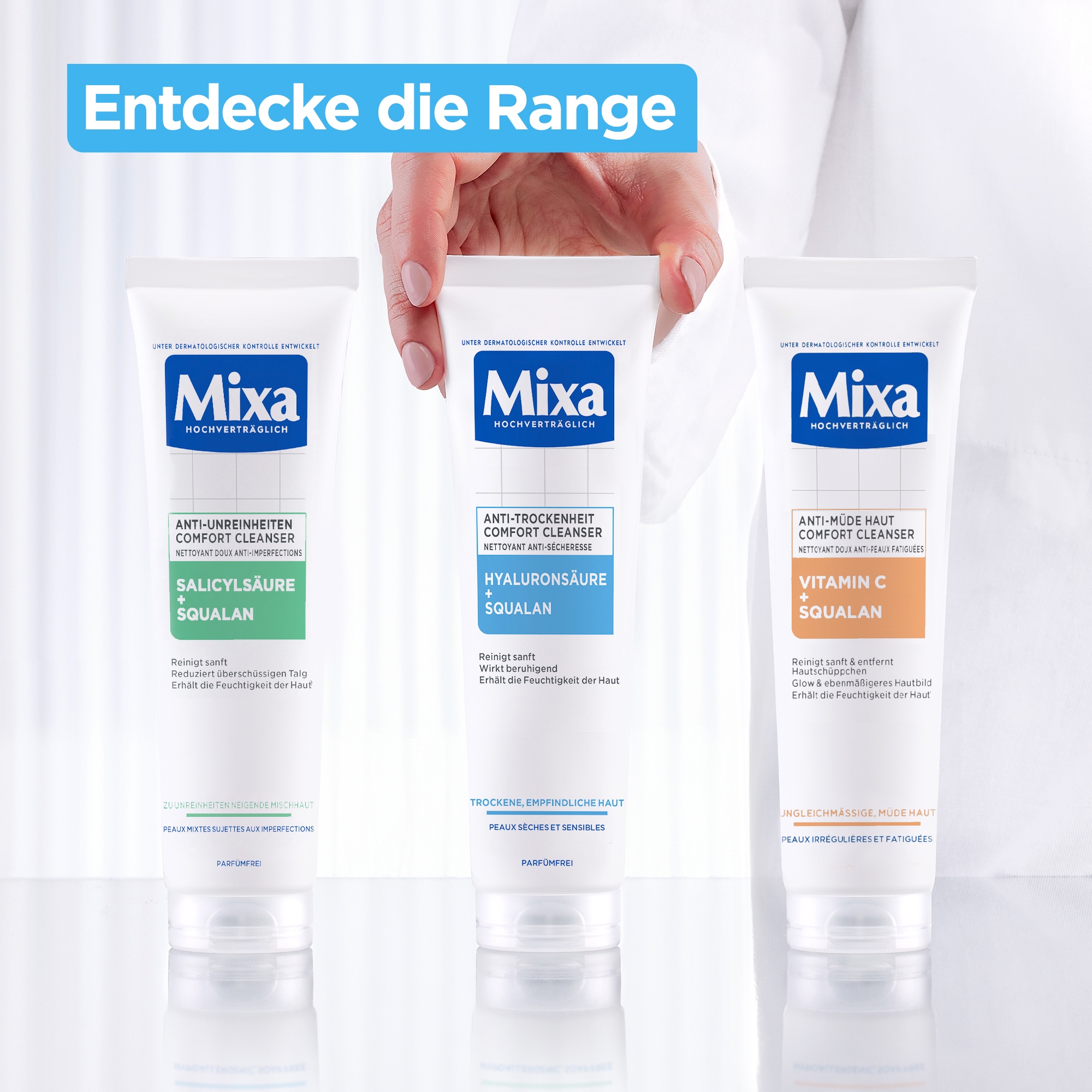 Mixa Gesichts-Reinigungsfluid »Mixa Anti-Trockenheit Comfort Cleanser« mit hoher Wirkungskraft
