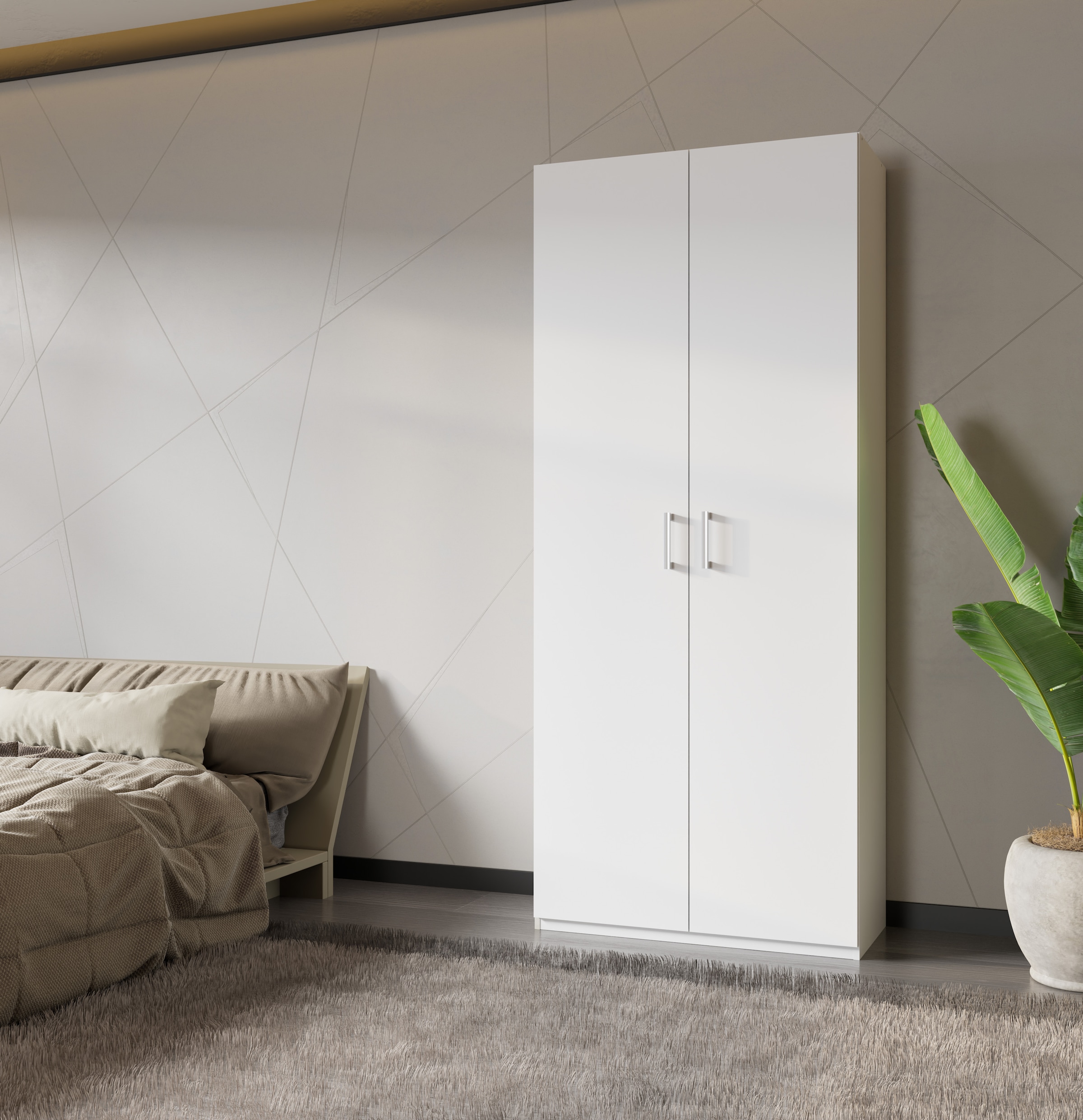 FORTE Kleiderschrank B/H/T 88,9/210,5/42 cm, stehende Montage