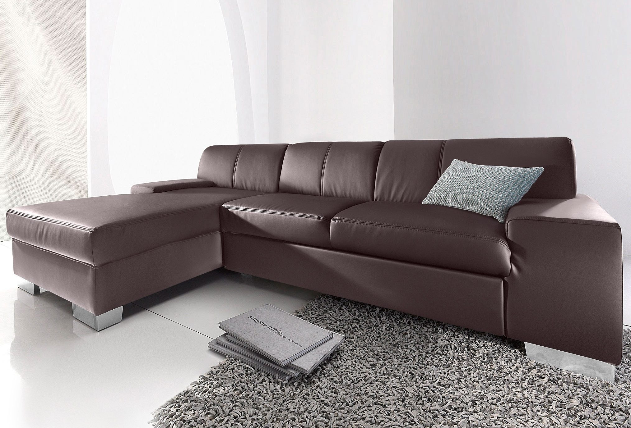 DOMO collection Ecksofa »Star, zeitlose Formensprache, elegante Optik, L-Form«, wahlweise mit Bettfunktion