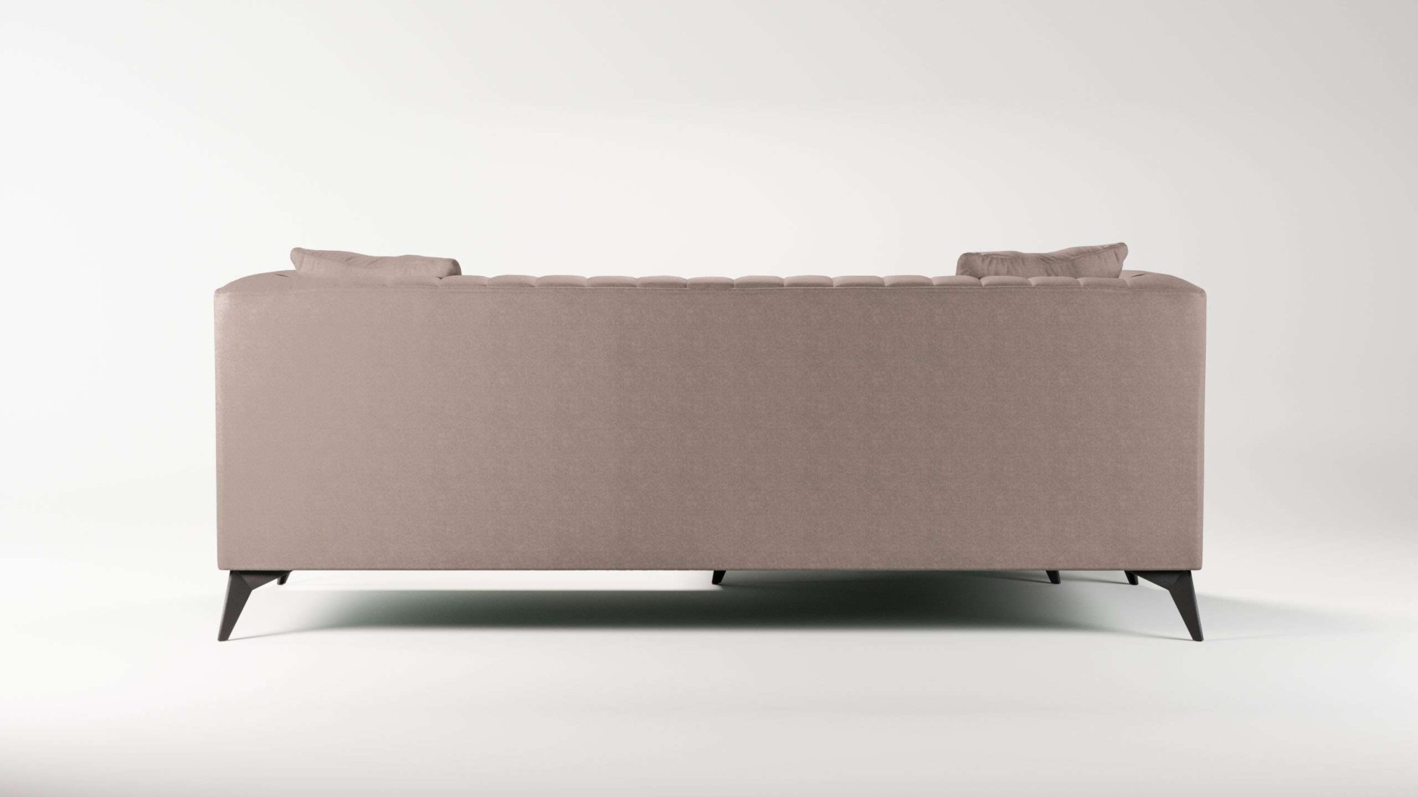 Places of Style Ecksofa »MATTHEW L-Form ideal für kleine Räume, Maße B/T/H: 201/162/74 cm«, elegantes Designsofa, feine Steppung im Rücken, incl. Zierkissen