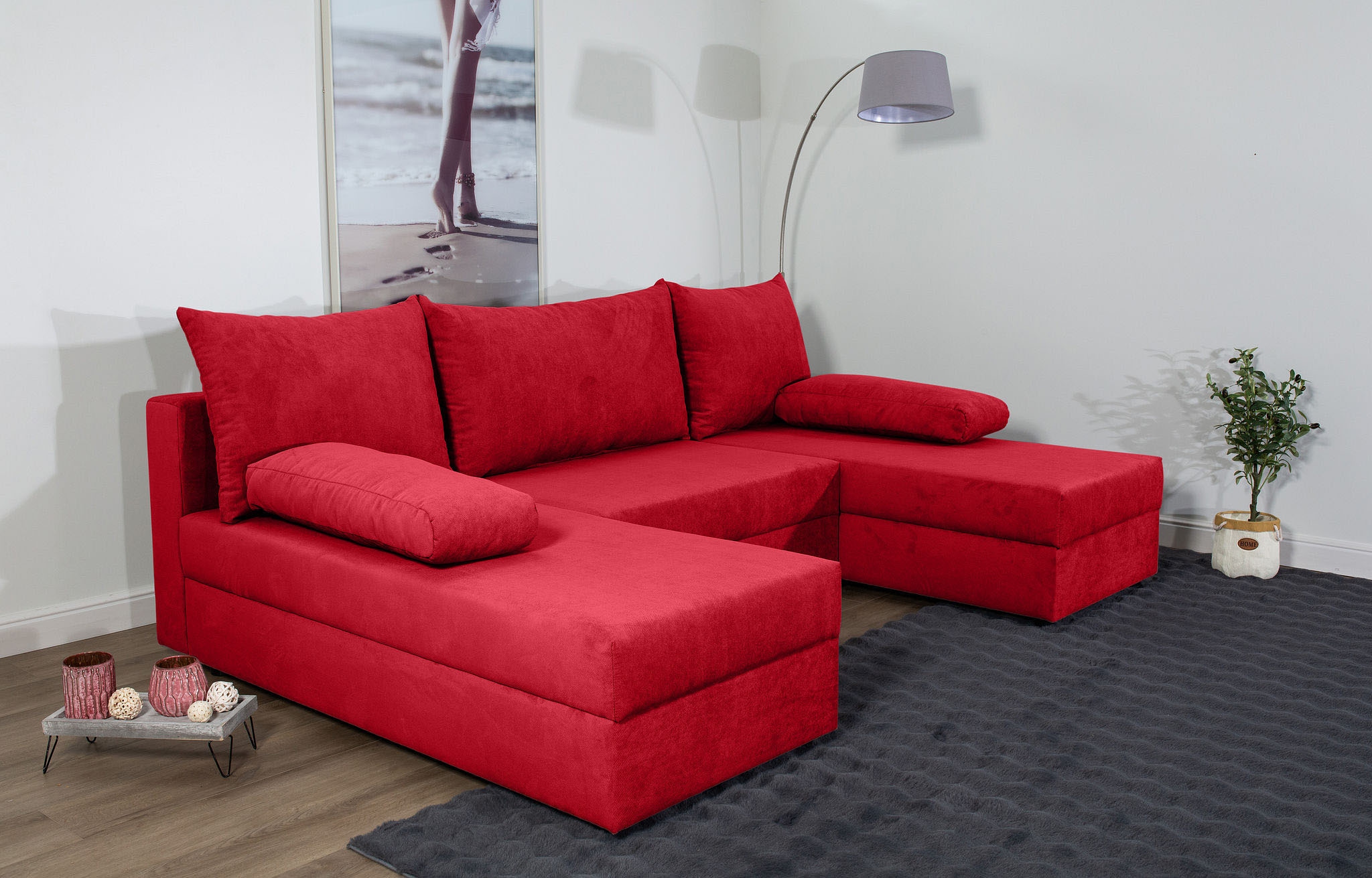 COLLECTION AB »Pico U-Form« Wohnlandschaft,2 X Ottomane,Polyätherschaum Polsterung