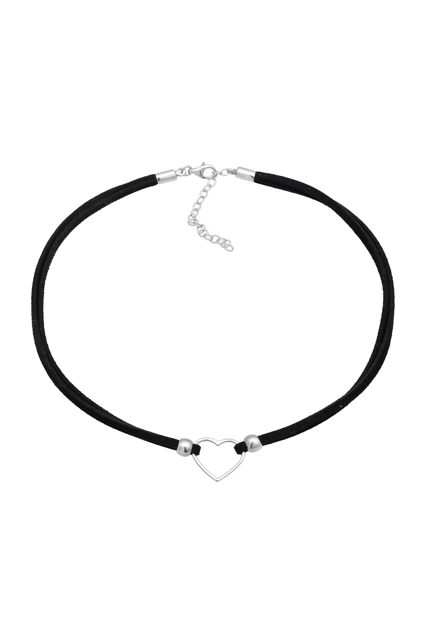 Elli Choker »Halskette Choker Herz Halsband Schwarz 925 Silber«