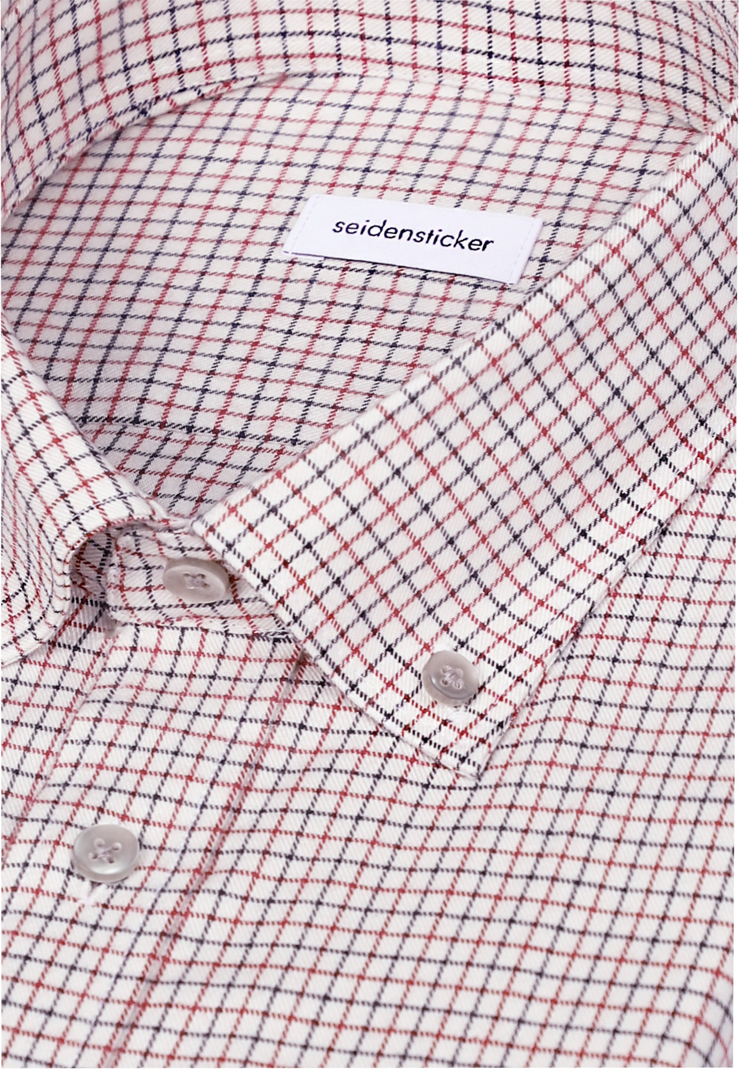 seidensticker Flanellhemd »Schwarze Rose« Regular 1/1 Button-Down-Kragen Karo