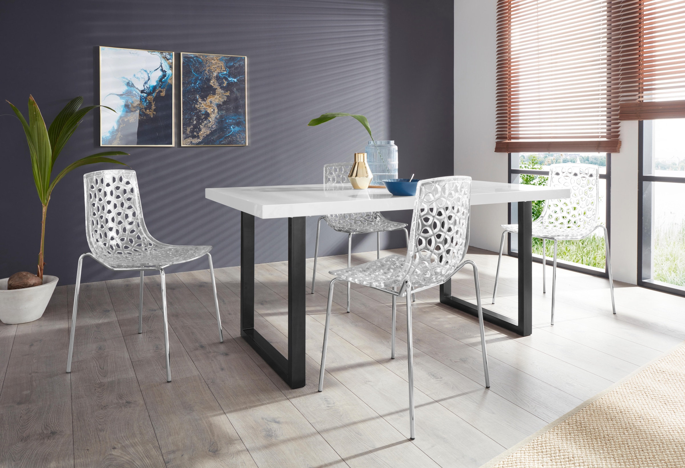 Paroli Esstisch »Manger« Breite 180 cm, mit U-Gestell aus Metall in schwarz