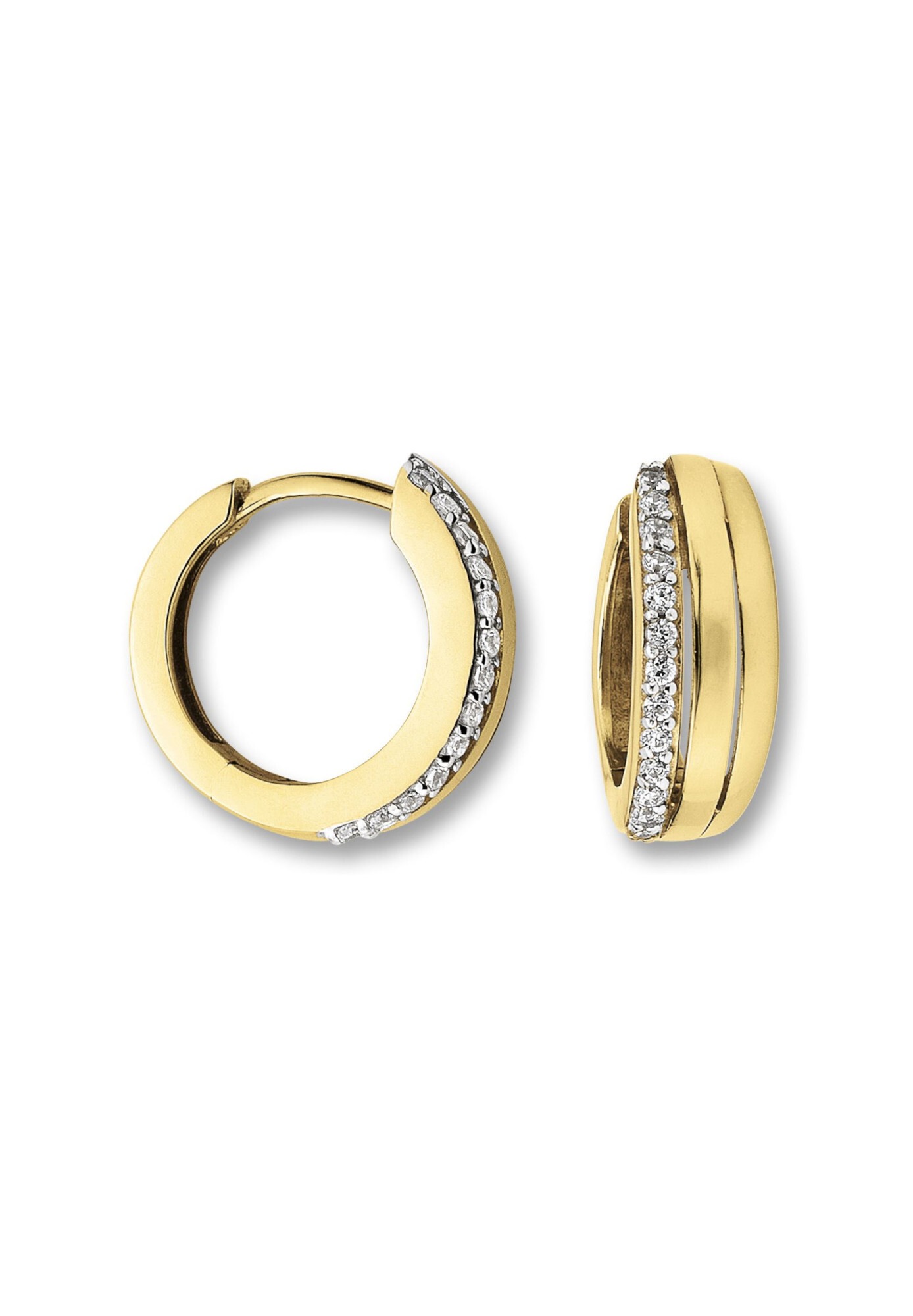 ONE ELEMENT Paar Creolen »Zirkonia Ohrringe   Creolen aus 333 Gelbgold«