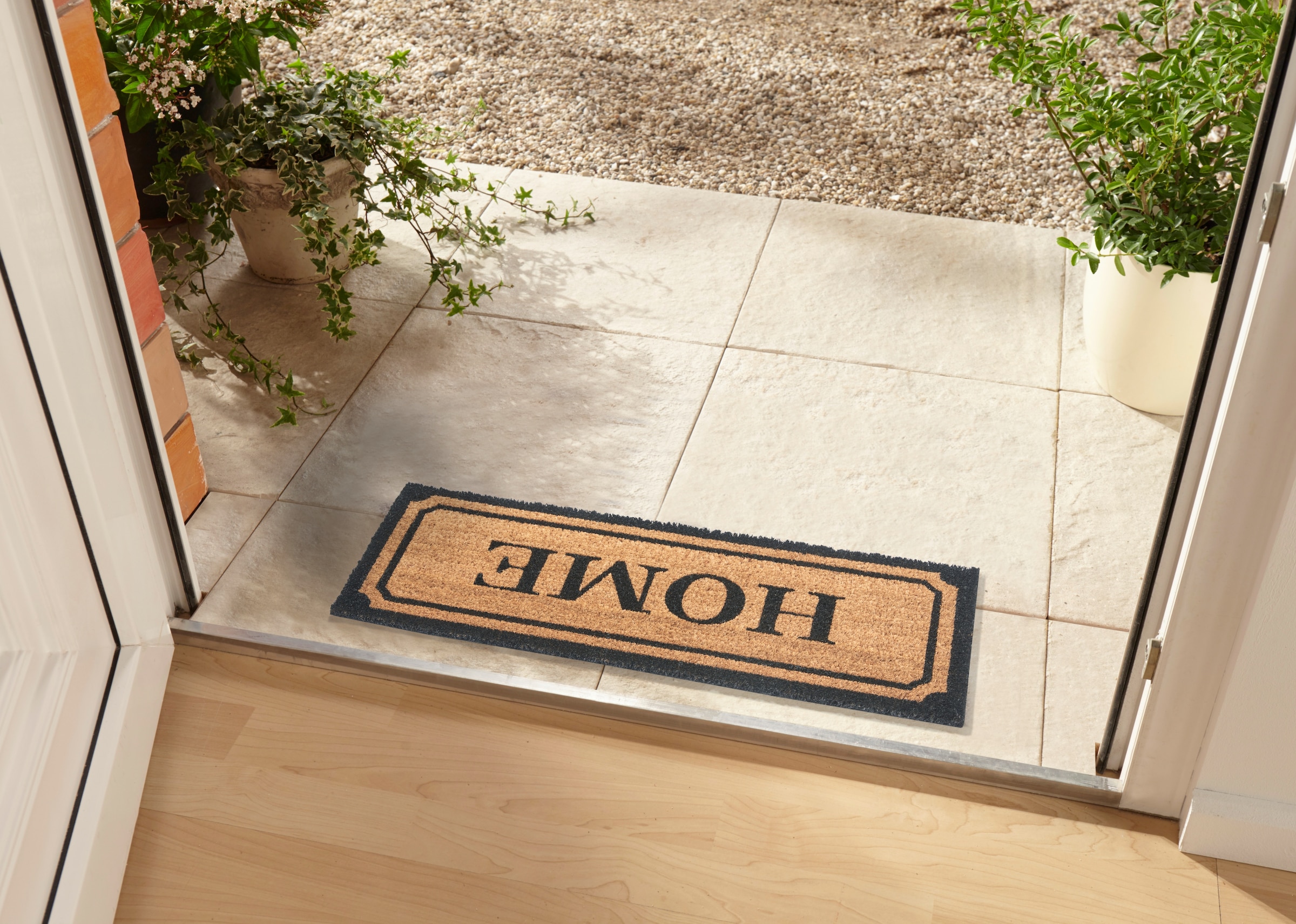 HANSE Home Fußmatte »Mix Mats  Kokos Wide Home Border, Türmatte« rechteckig 15 mm Höhe Kokos, Schmutzfangmatte, Outdoor, Rutschfest, Innen, Kokosmatte, Flur