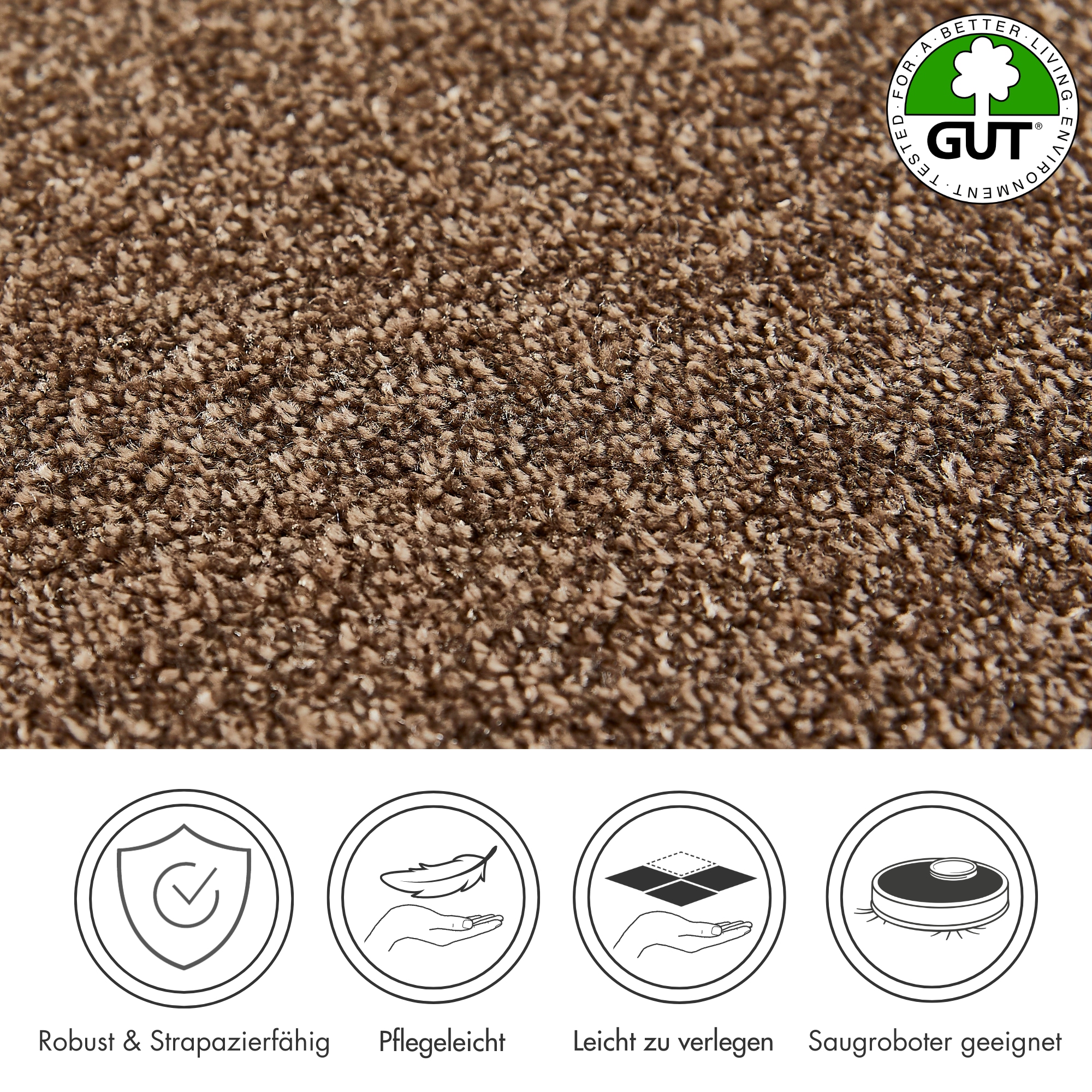 Andiamo Teppichboden »Verona, Velours, Made in Belgium«, rechteckig, 6 mm Höhe, Uni Farben, Breite 400 cm oder 500 cm, strapazierfähig, pflegeleicht