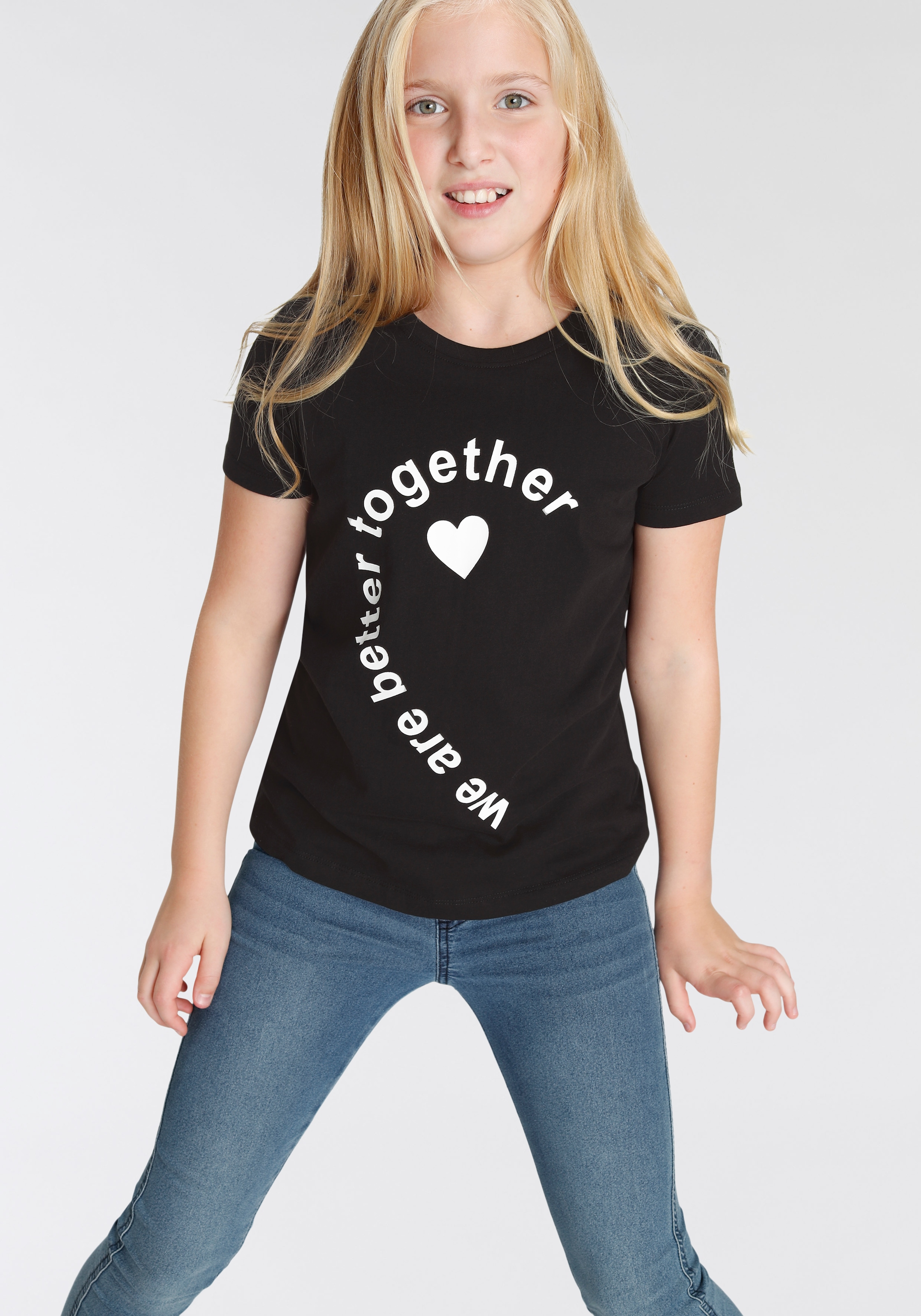 KIDSWORLD T-Shirt »we are better ♕ Form bei together«, (Packung, Basic 2 tlg.)