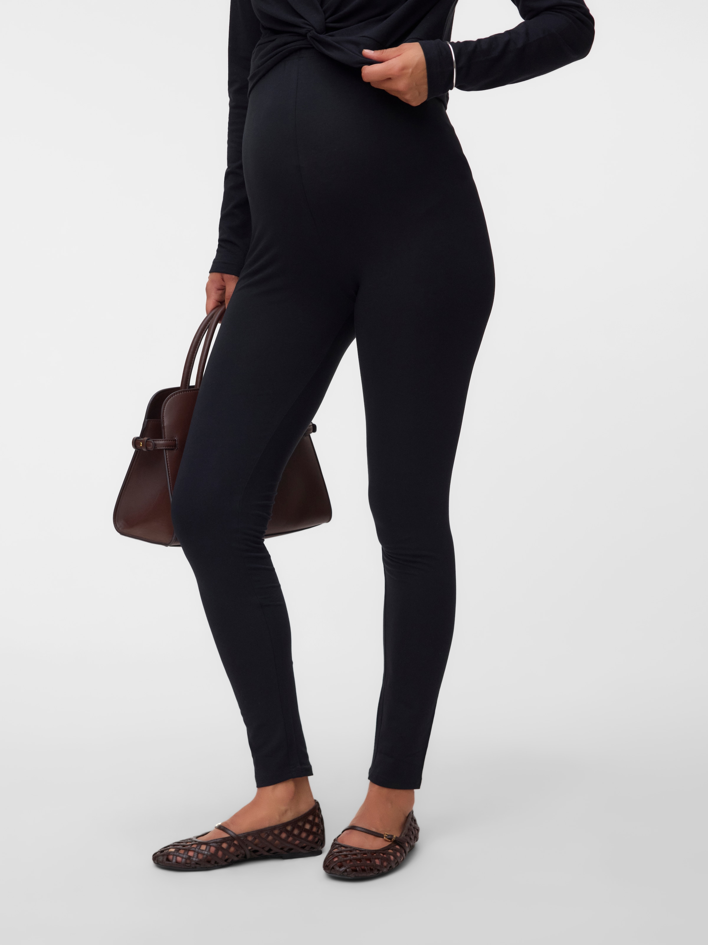 Mamalicious Leggings »MLEMMA LONG LEGGING 2-P A. E. NOOS«  Baumwollmischung, slim fit