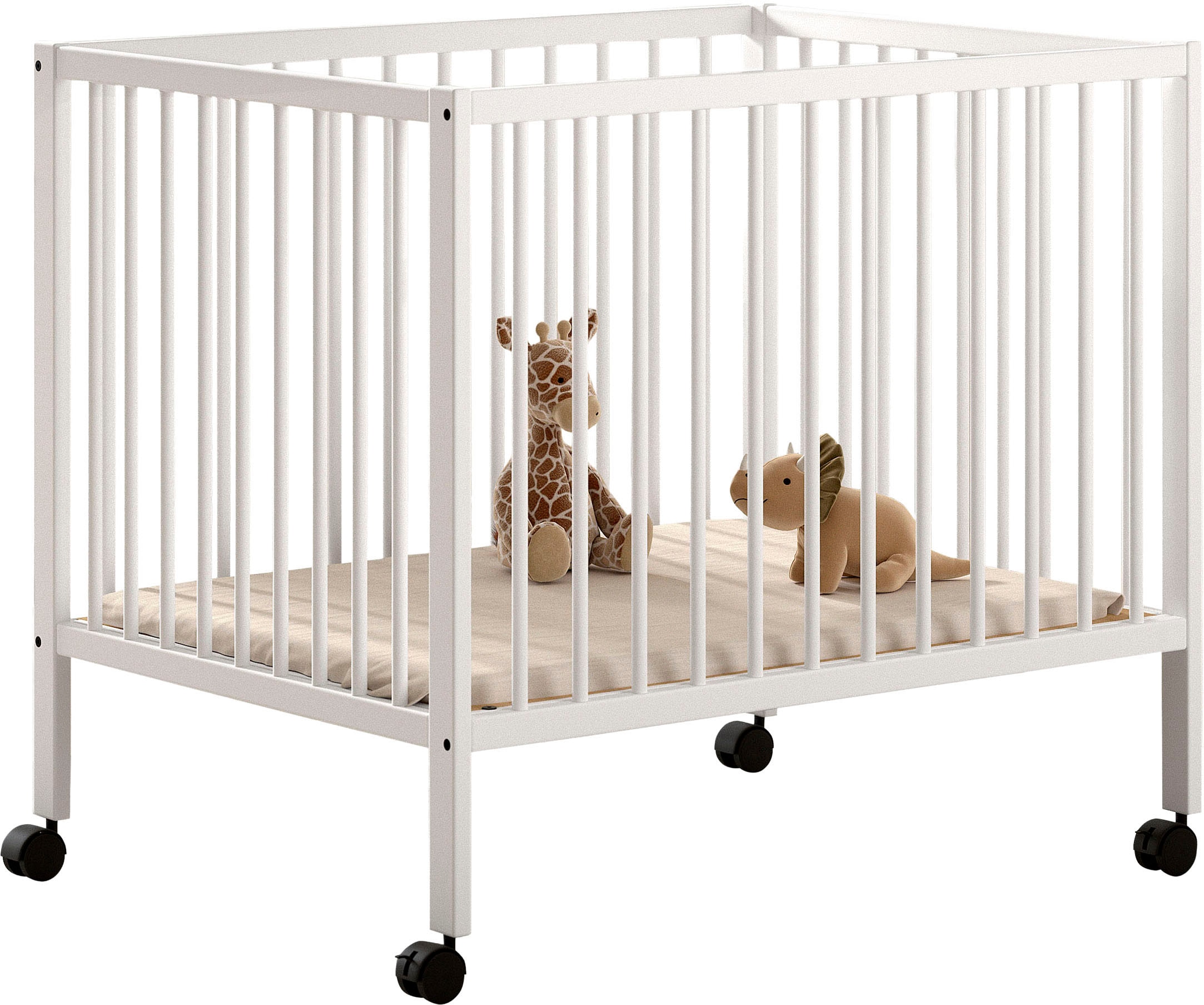 Vipack Laufgitter »Dino auf Rollen mit 2 Bremsen, universell einsetzbar, Made in Europe« bis 15 kg hochwertig verarbeitet, Buche massiv, verschiedene Farben erhältlich