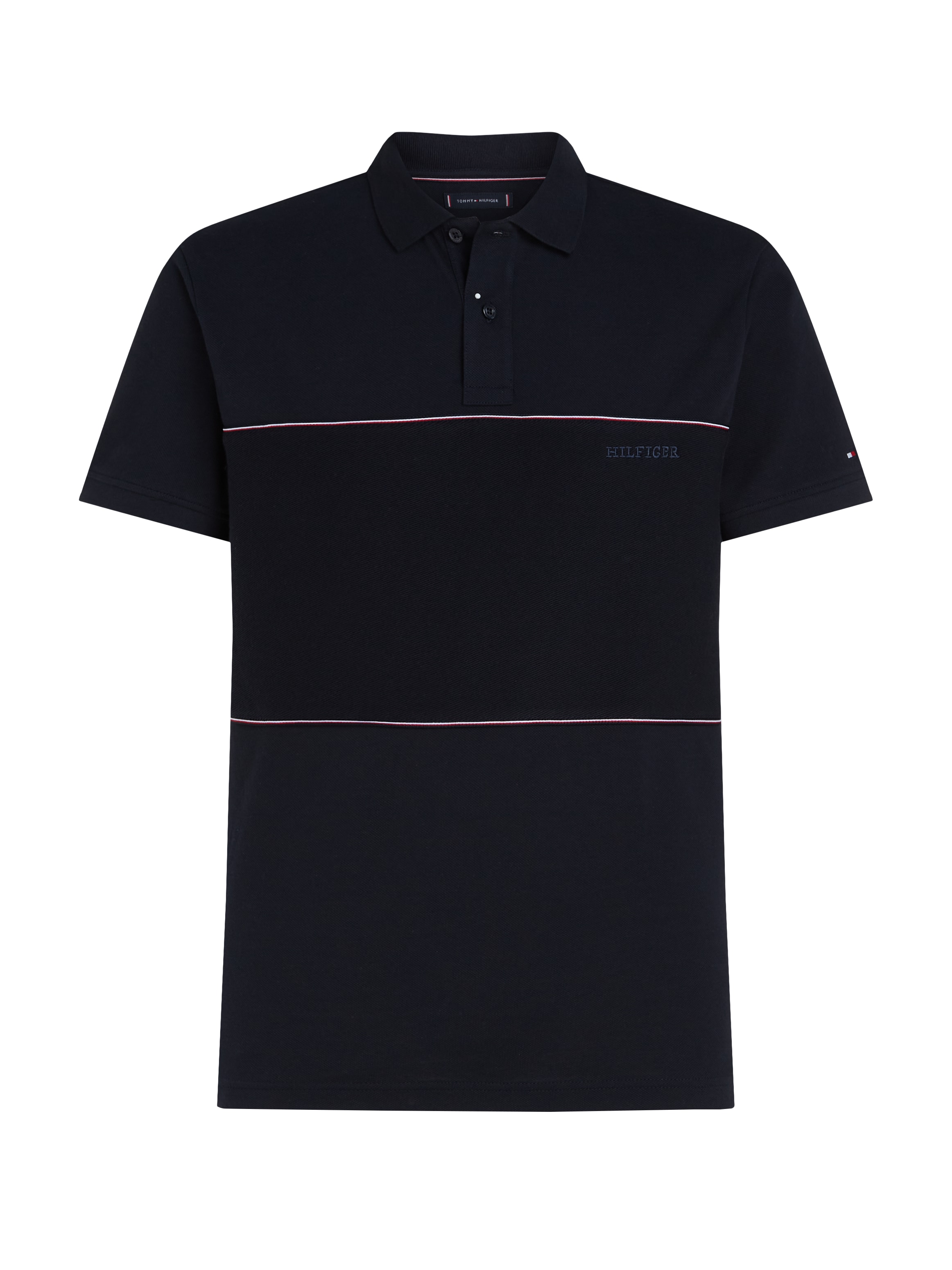 Tommy Hilfiger Poloshirt »GLOBAL STRIPE BLOCKING REG POLO«, mit Logo-Stickerei und Logo-Streifen