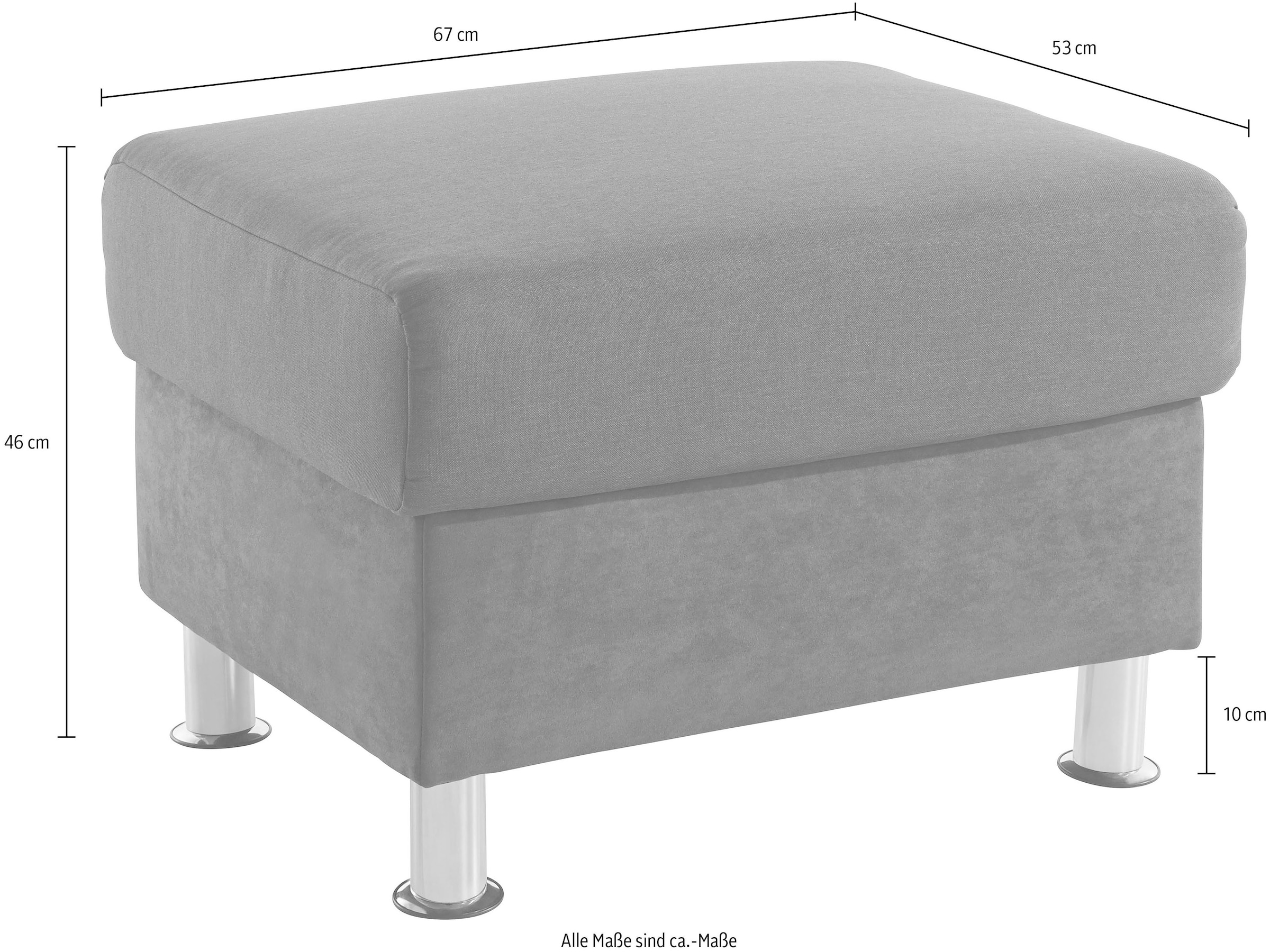 TRENDMANUFAKTUR Hocker wahlweise mit komfortablem Federkern, frei im Raum stellbar