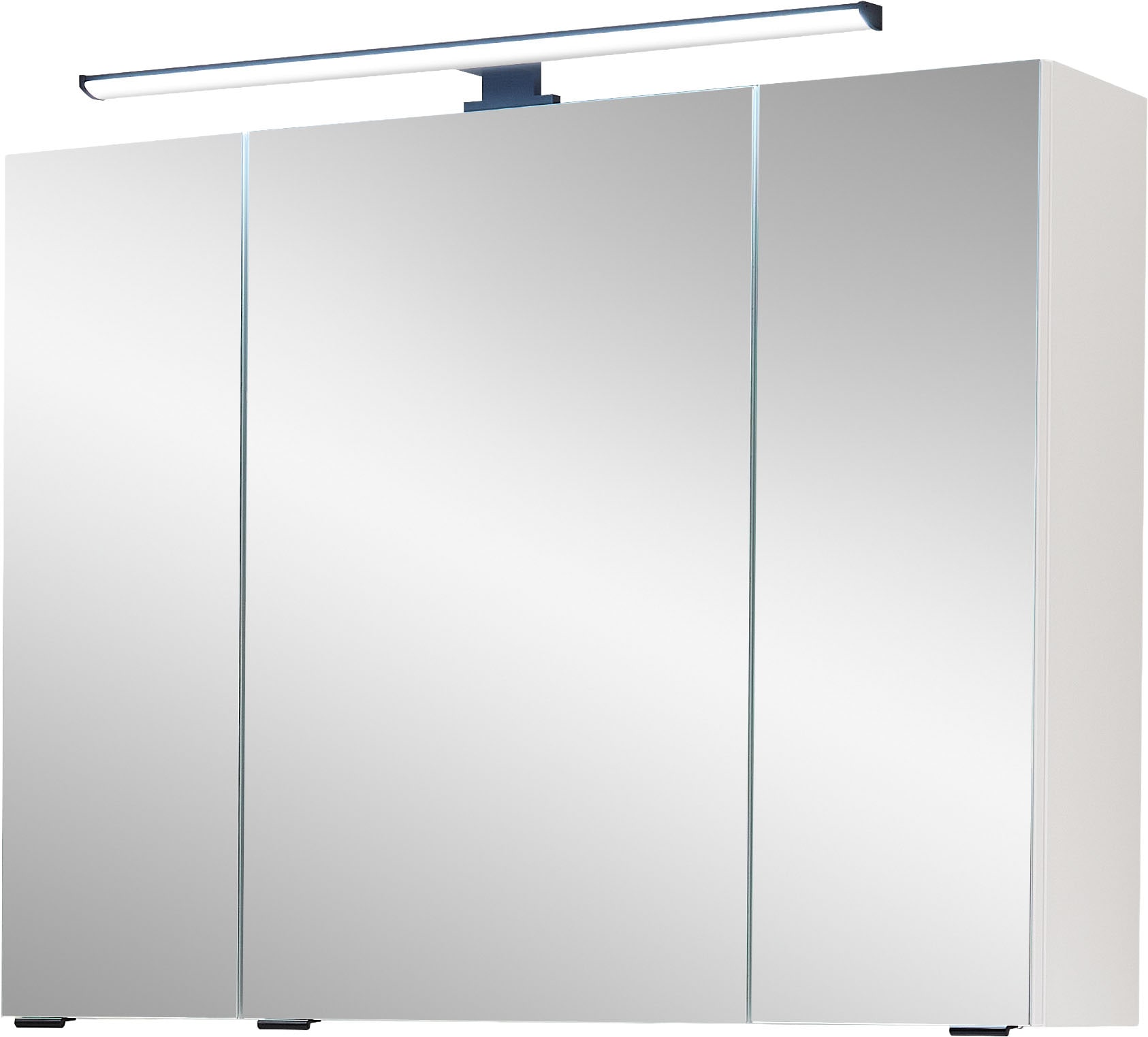 Saphir Badezimmerspiegelschrank »Quickset 500, 3 Türen, 80cm breit, LED-Aufsatzleuchte« inkl. Schalter und Steckdose