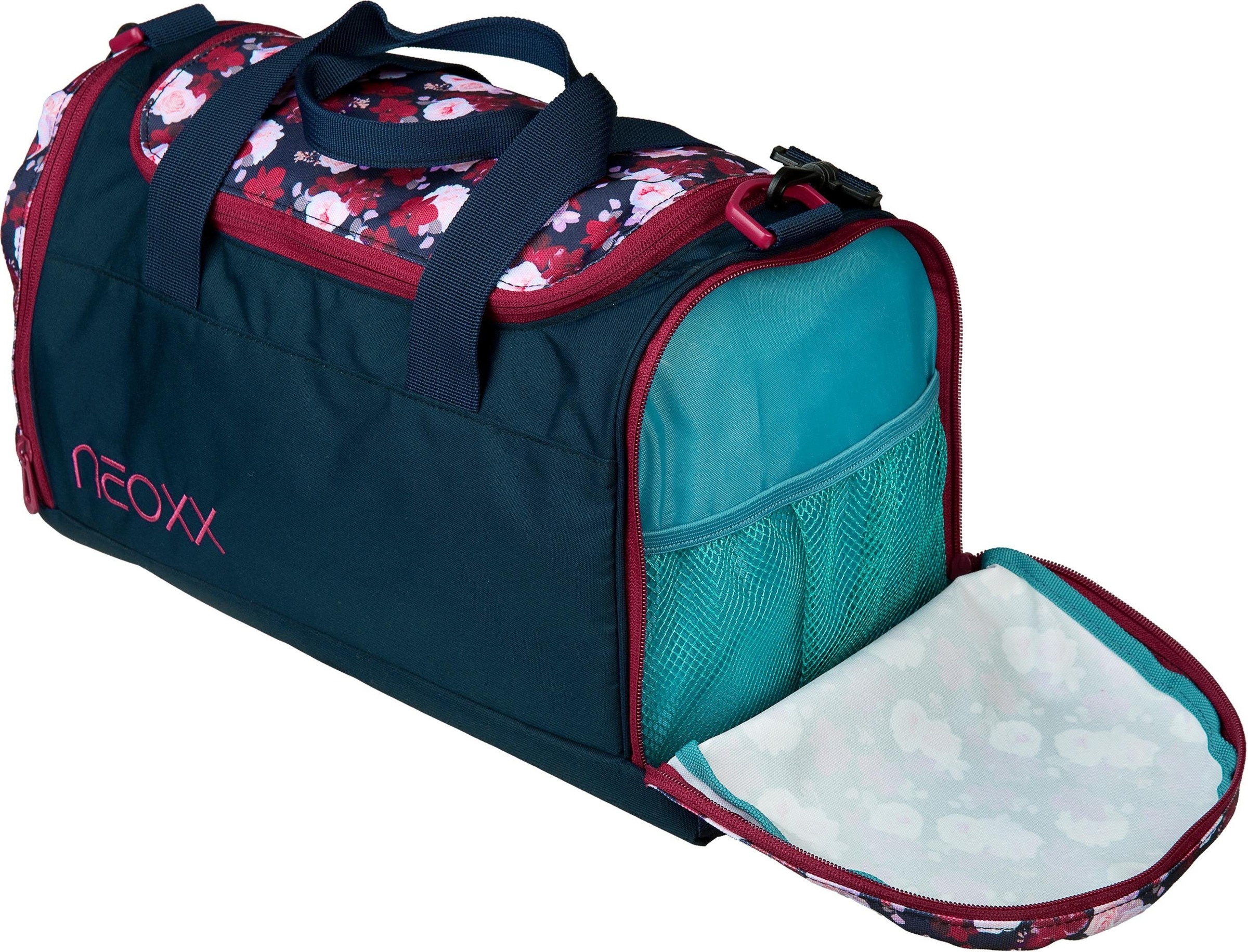 neoxx Sporttasche »Champ, My Heart Blooms«, aus recycelten PET-Flaschen