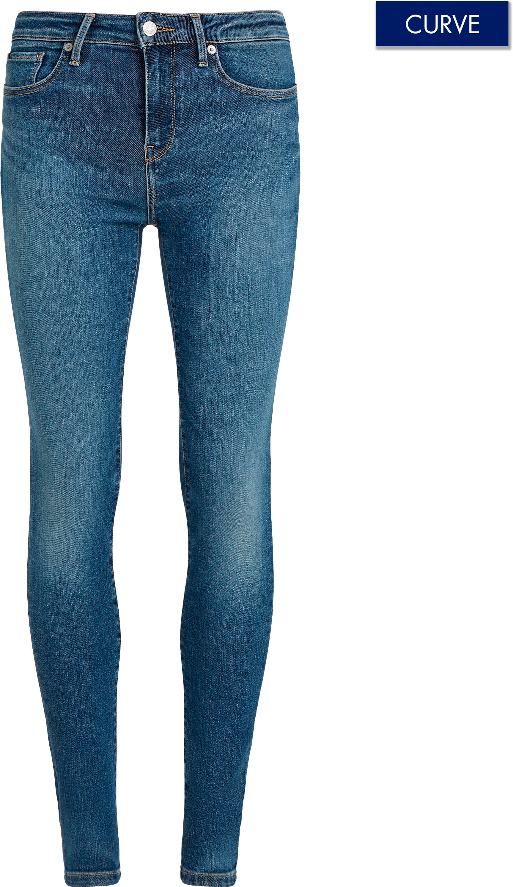 Tommy Hilfiger Curve Skinny-fit-Jeans »CRV HARLEM U SKINNY HW«, Große Größen in Stoned Washed Optik