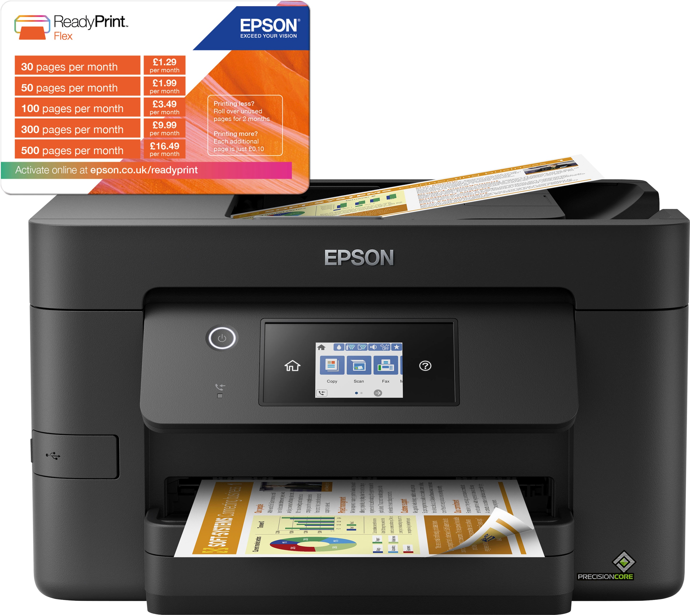 Epson Multifunktionsdrucker »WorkForce ➥ | Drucker Garantie Pro WF-3820DWF«, 3 Jahre XXL UNIVERSAL
