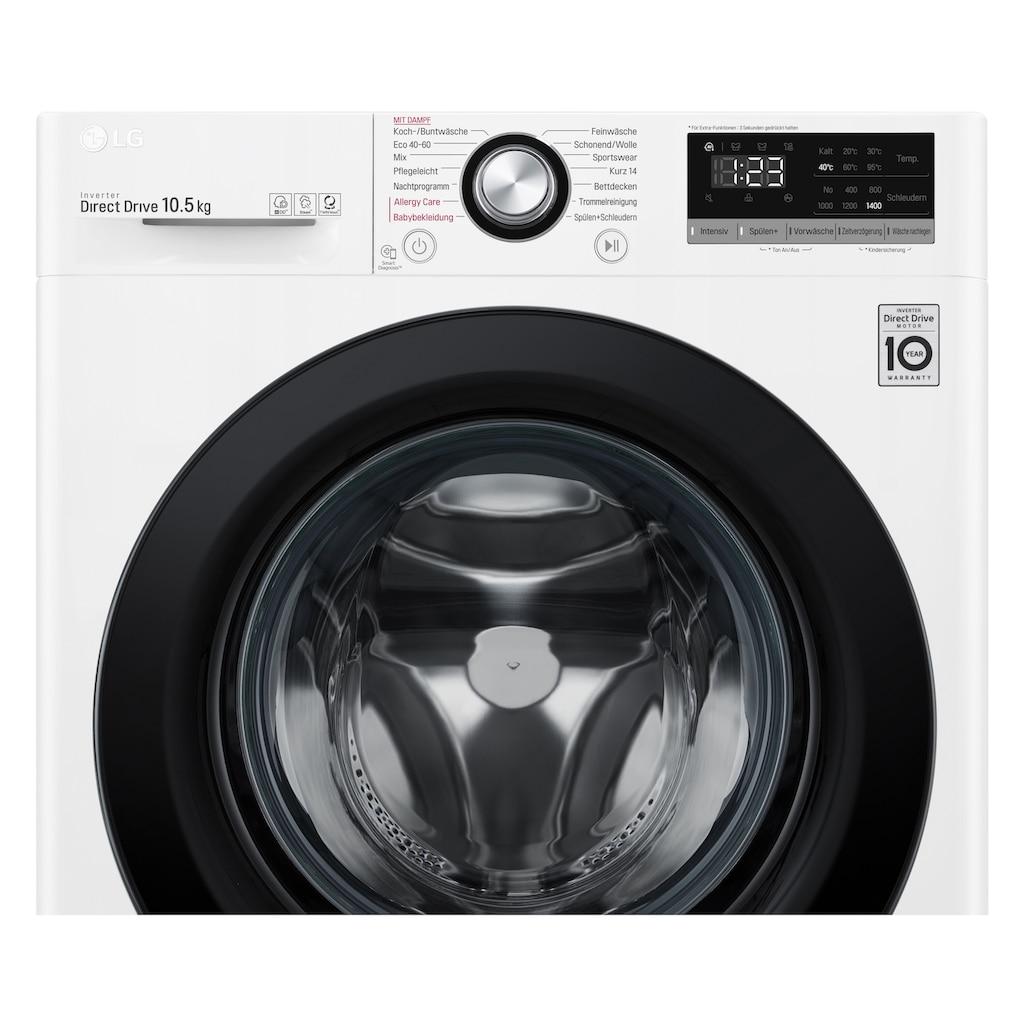 LG Waschmaschine, F4WV310SB, 10,5 kg, 1400 U/min