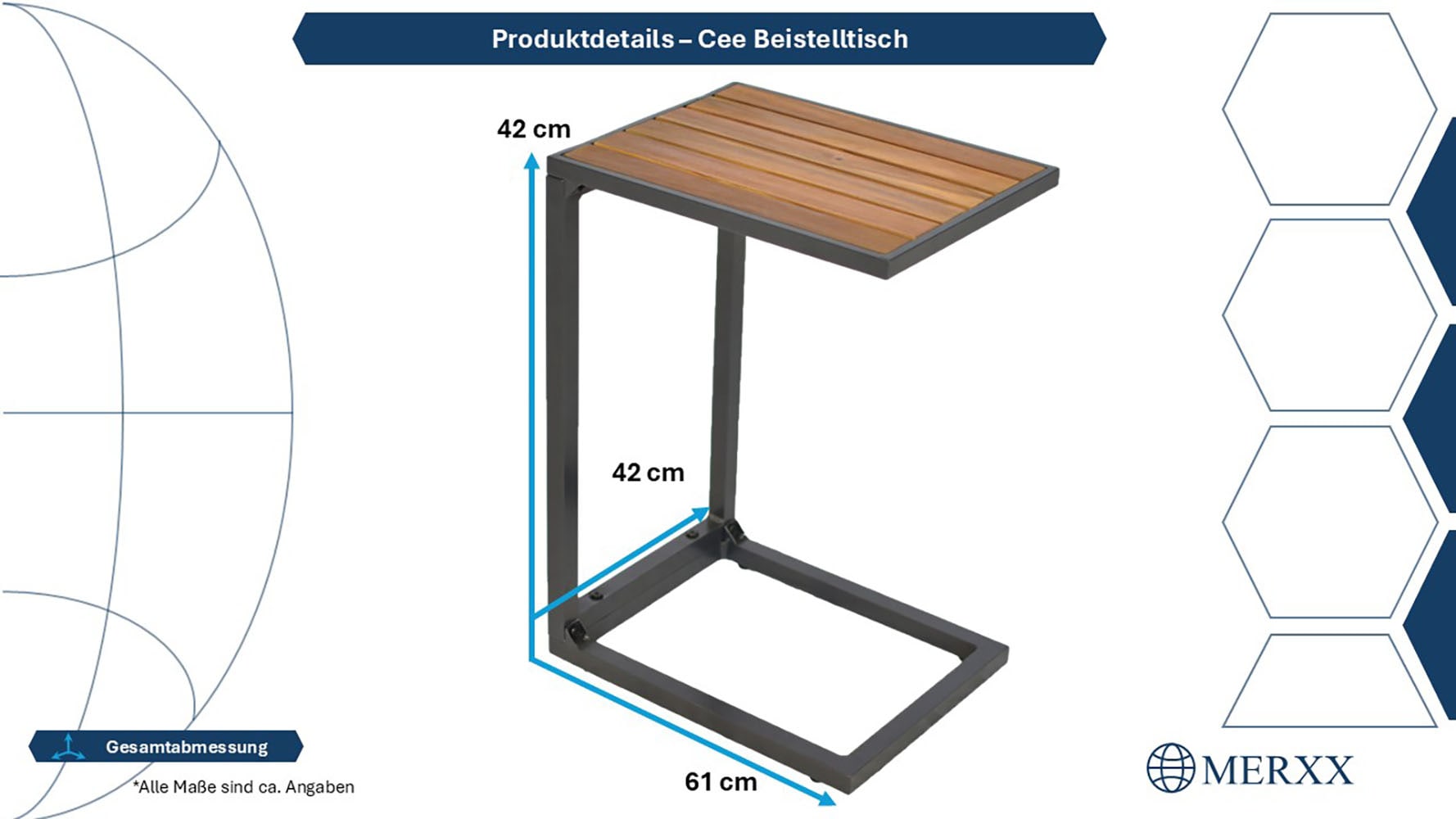 MERXX Beistelltisch »Cee« BxTxH: 41,5x32x61,5 cm
