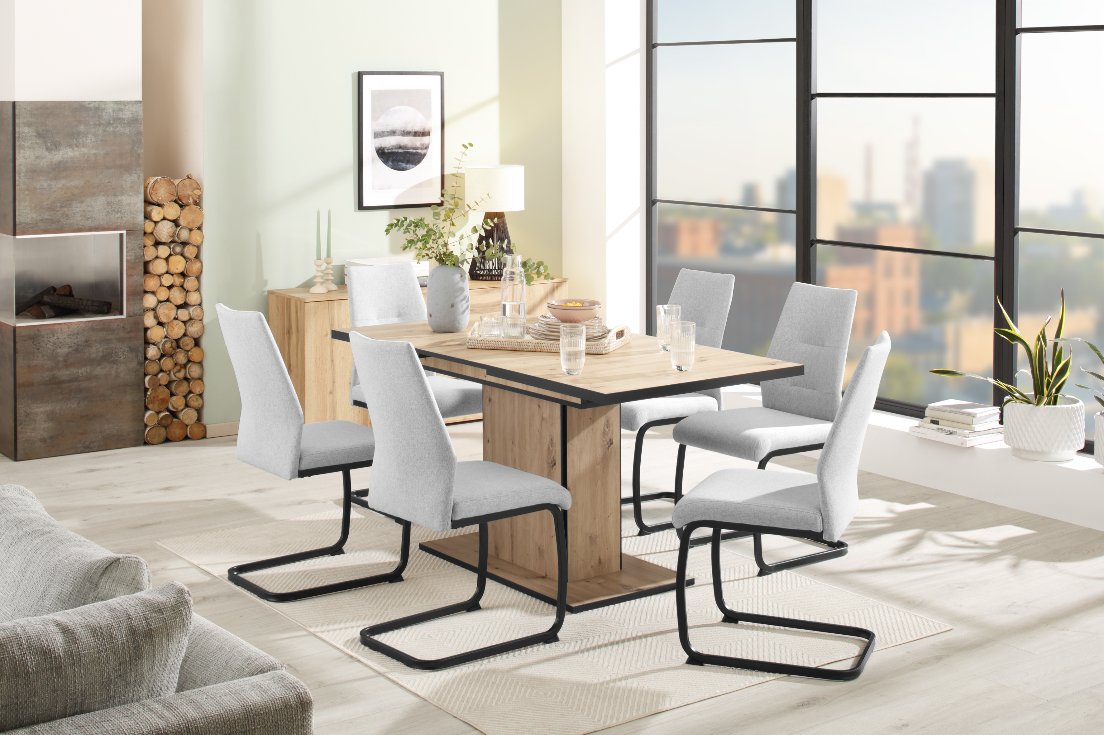 Essgruppe »Ariana«, (Set, 7 tlg., 1 Tisch / 6 Stühle), ausziehbar 120 -160 cm,...