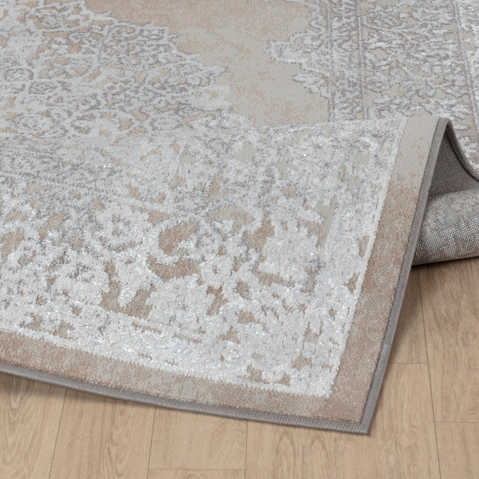 Livabliss Teppich »LOCKPORT«, rechteckig, 10 mm Höhe, Kurzflor Orientteppich, Wohnzimmer, Schlafzimmer, Beige
