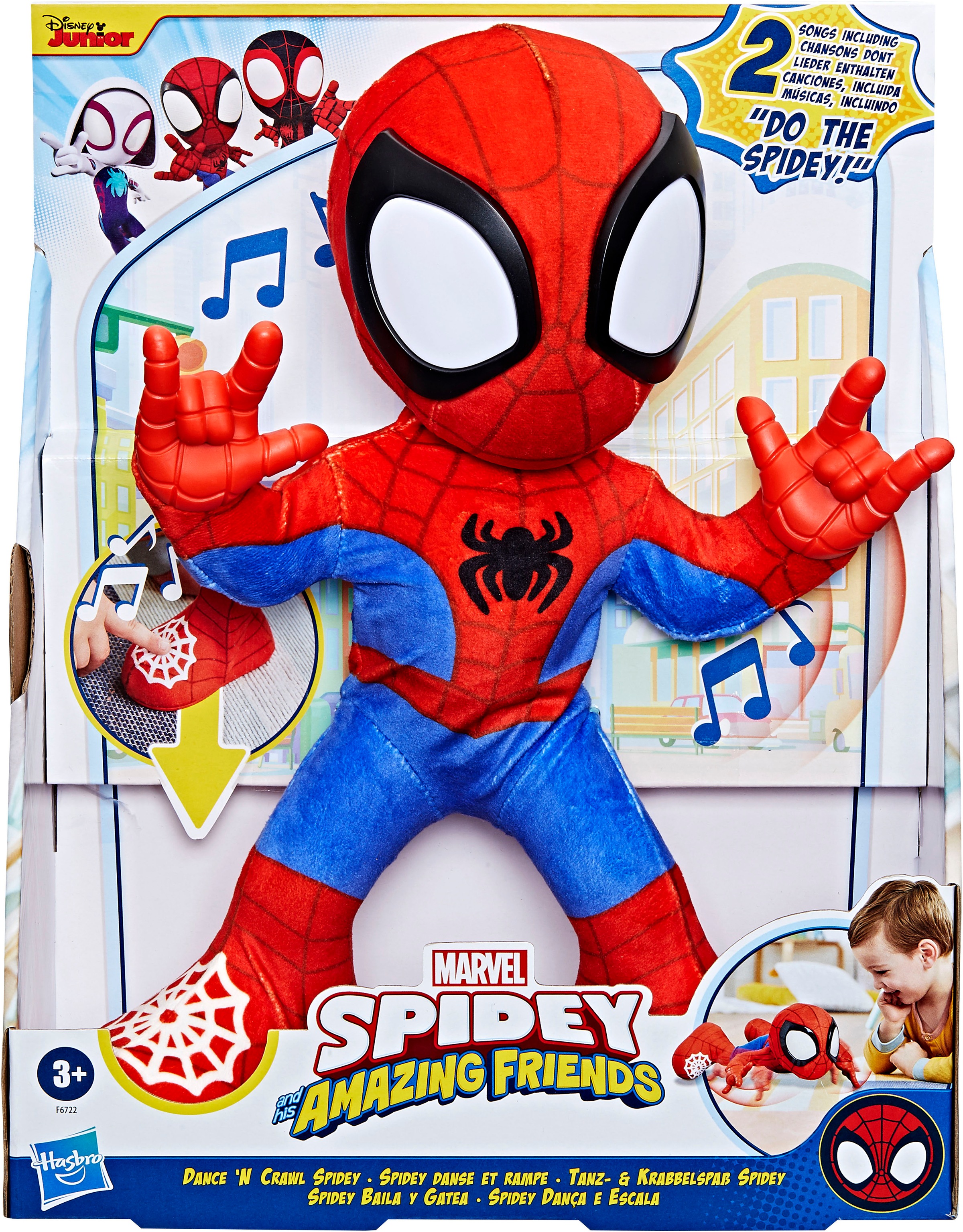 Hasbro Plüschfigur »Marvel Spidey und seine Super-Freunde Tanz- & Krabbelspaß Spidey«, mit Funktion