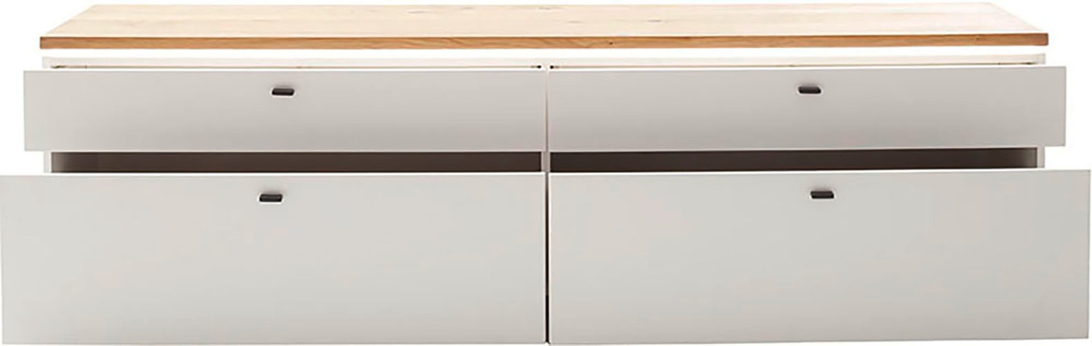 MCA furniture Lowboard »Matadi Lowboard«, (1 St.), Lowboard,TV-Schrank,Weiß,Holzabsetzung,Schubkästen,B: 210cm