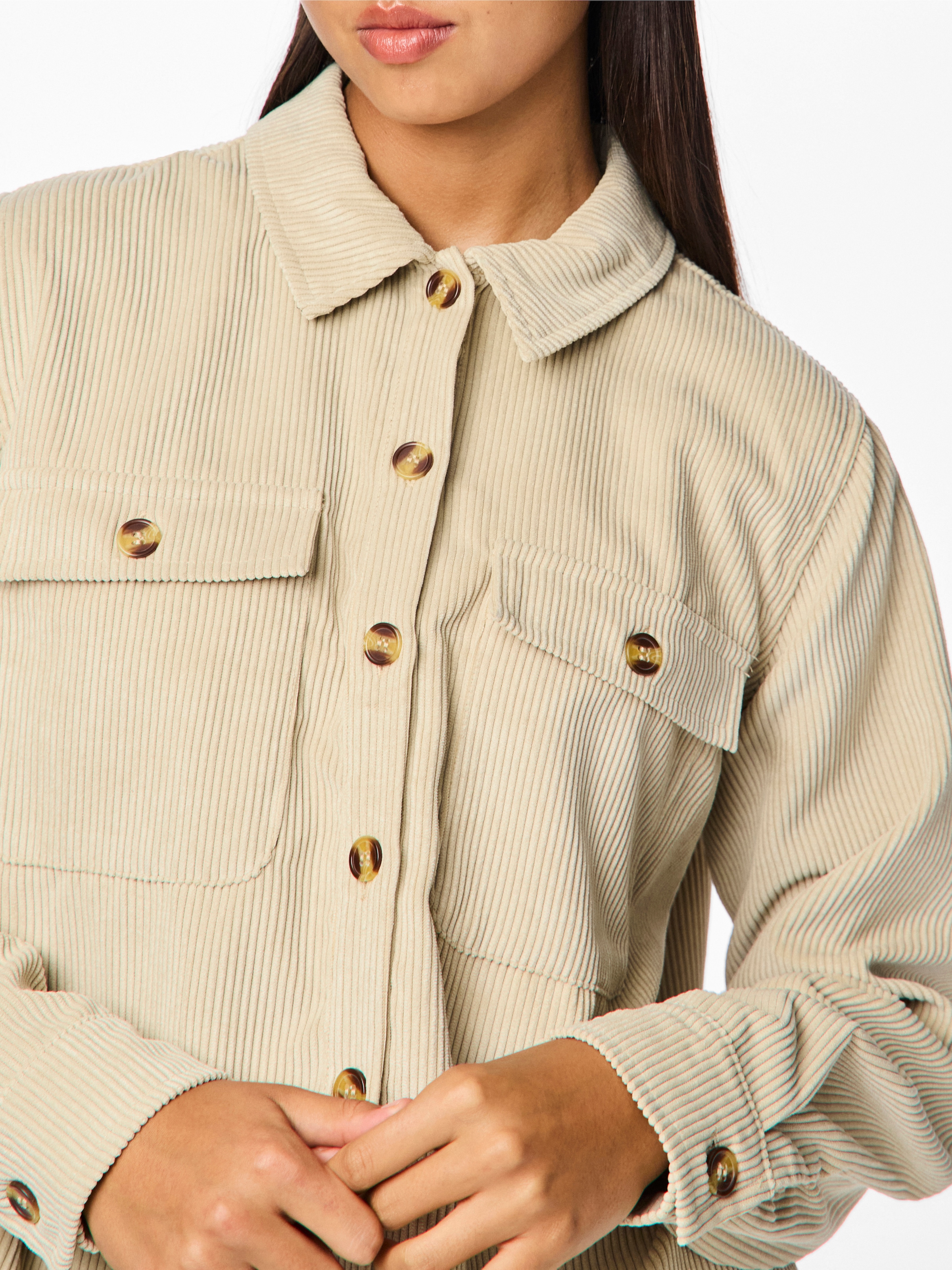 pieces Hemdbluse »PCEFFI LS SHIRT WVN NOOS« Materialmix, loose fit