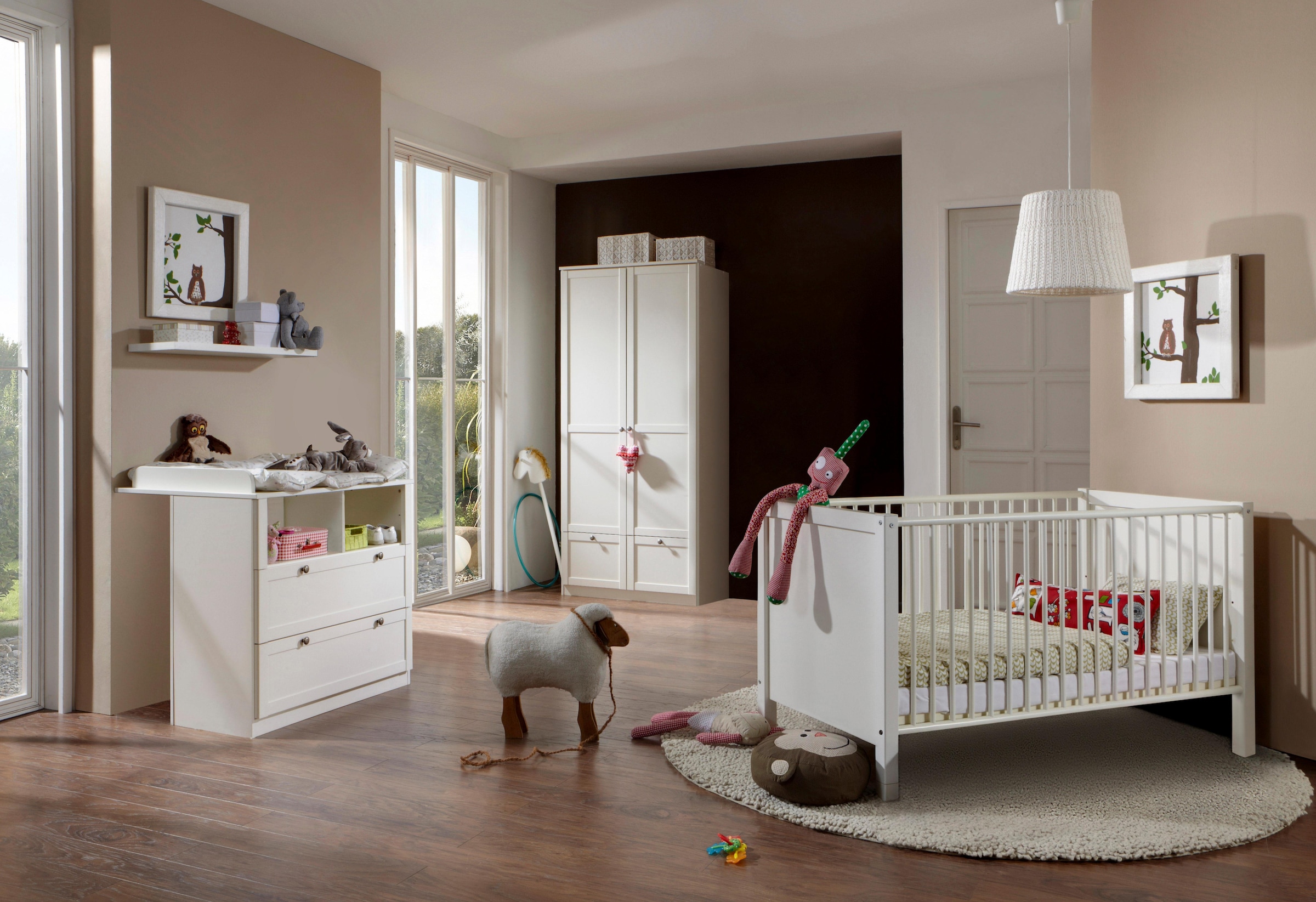 + 3 2 St.), + Wickelkommode Bett bei Schrank (Set, »Helsingborg«, Babyzimmer-Komplettset trg. ♕ Wimex