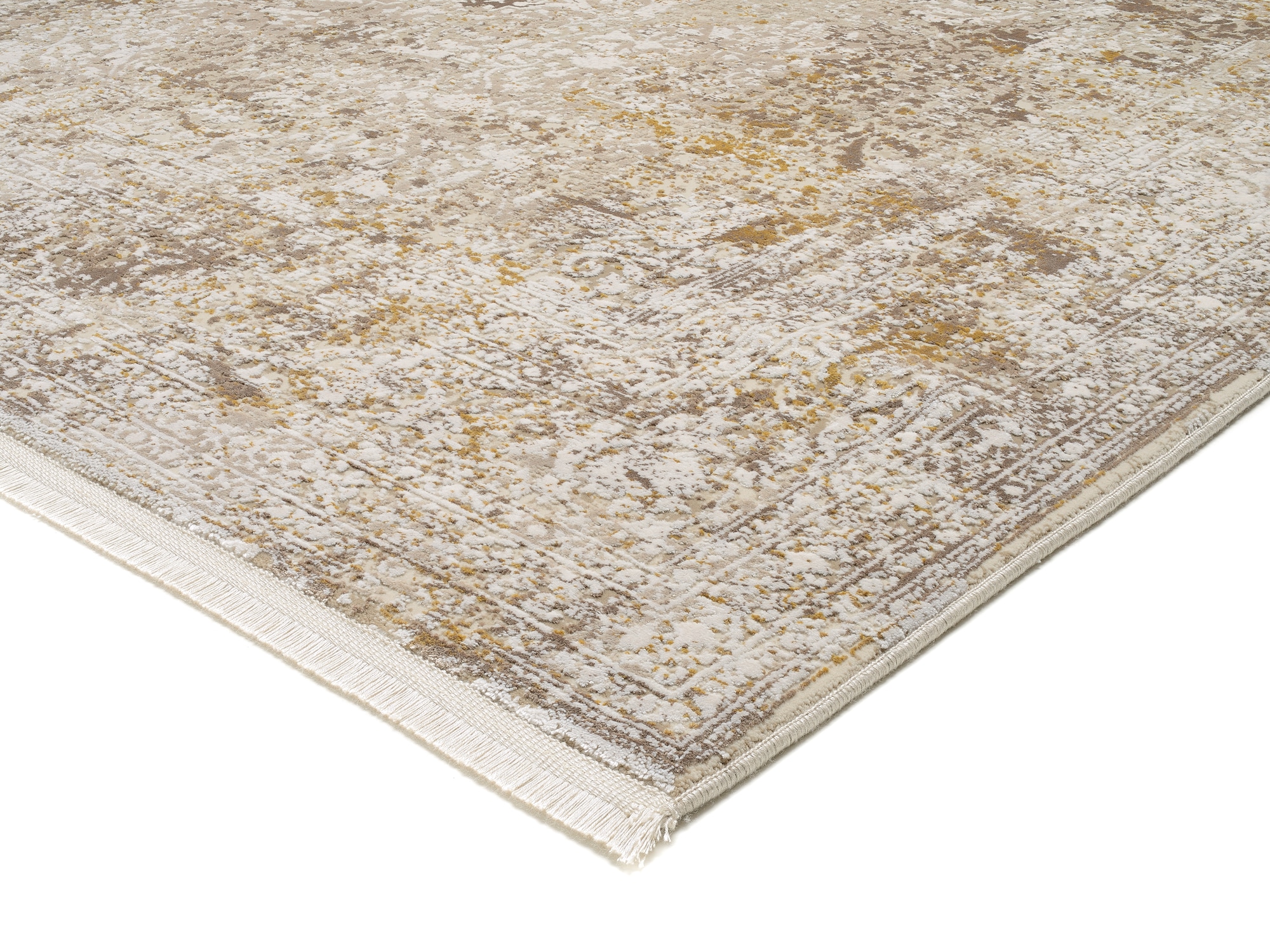 OCI DIE TEPPICHMARKE Teppich »BESTSELLER CAVA« rechteckig 8 mm Höhe Glanz Viskose, mit Fransen, Hoch Tief Struktur, Vintage, Wohnzimmer