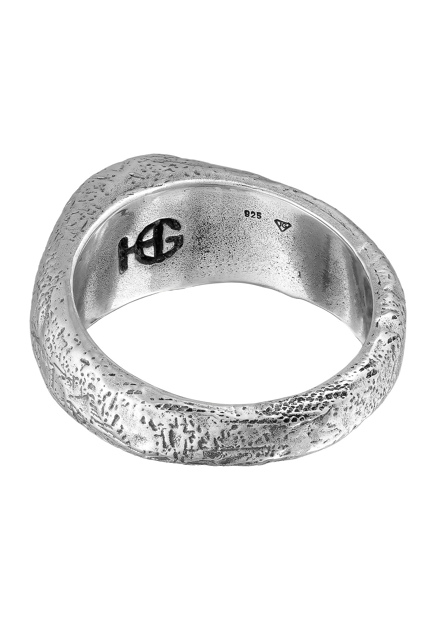 HAZE & GLORY Siegelring »Ring Kreis Achat Blau Fashion 925 Sterling Silber«