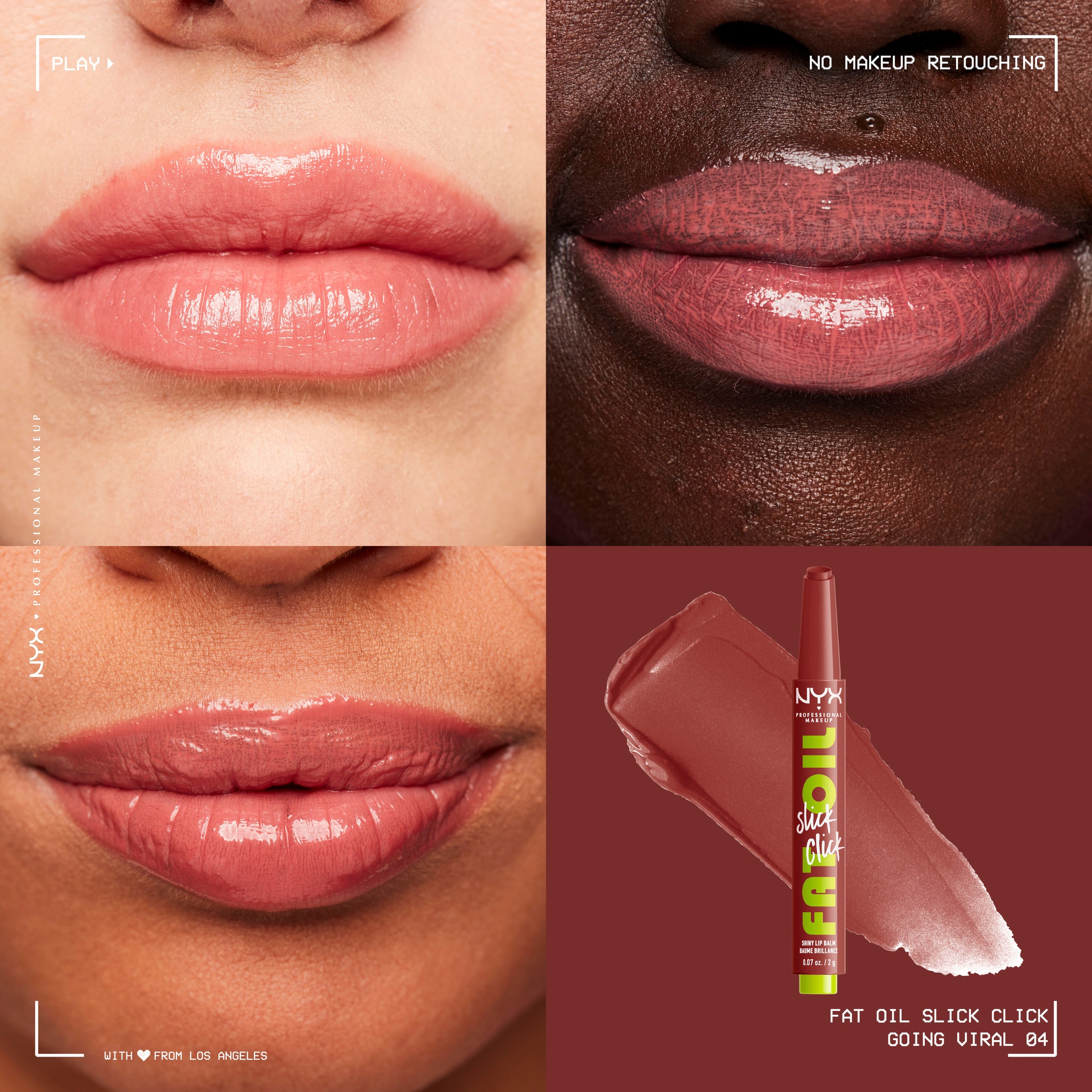 NYX Lippenstift »NYX Professional Makeup Fat Oil Slick Click Going Viral«, mit natürlichen Inhaltstoffen