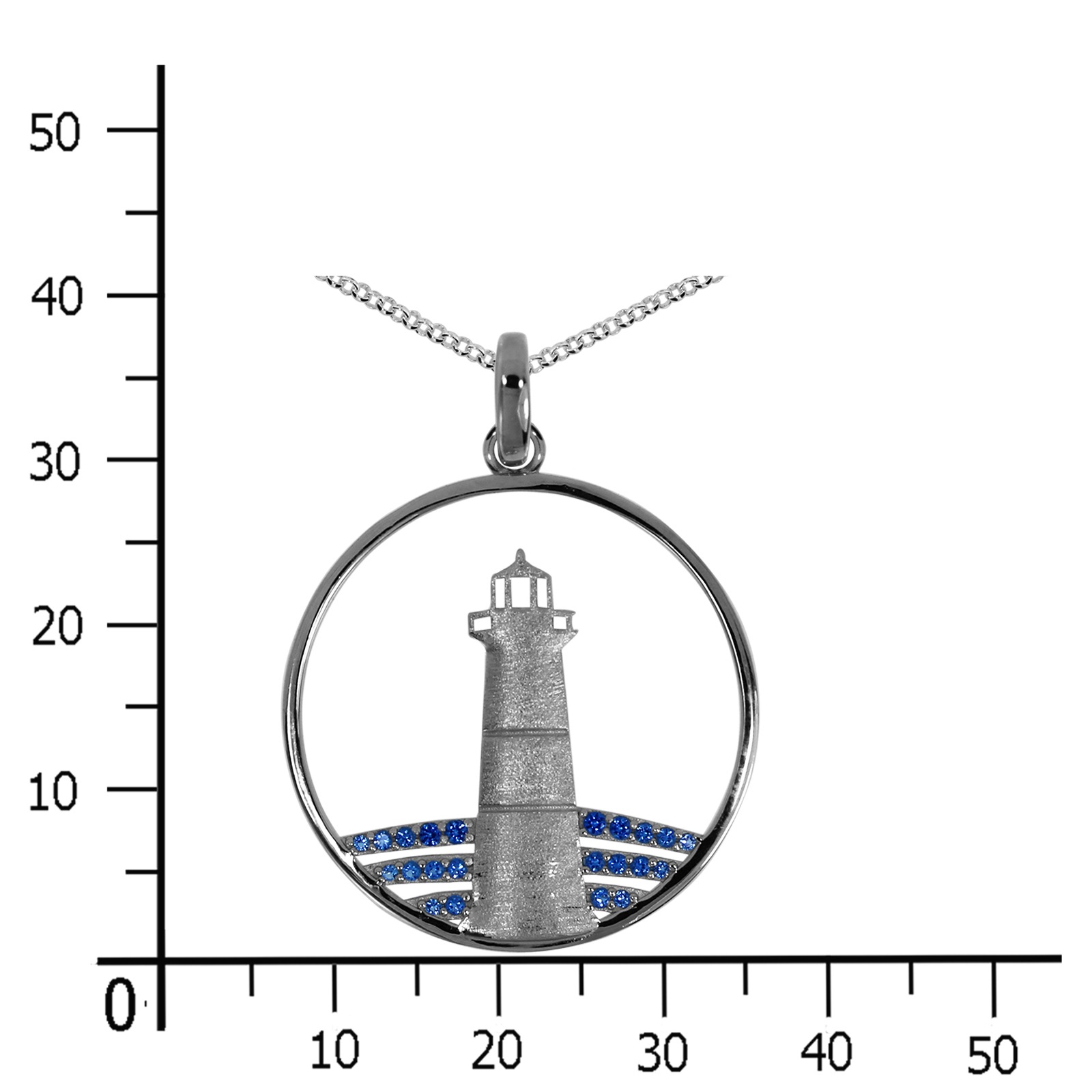 OSTSEE-SCHMUCK Kette mit Anhänger »- Leuchtturm 30 mm - Silber 925/000 - Zirkonia«