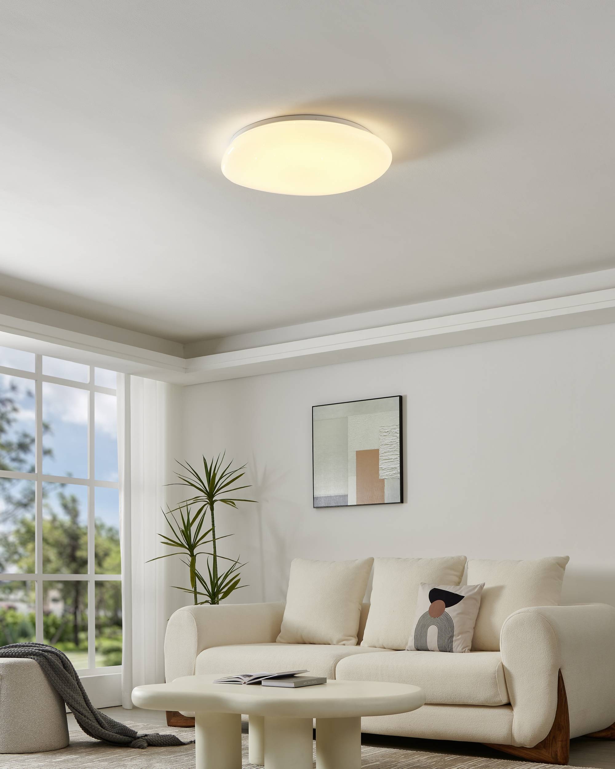 EGLO Deckenleuchte »Sileras Deckenlampe, Sternhimmel-Effekt, Stahl und Kunststoff, Lampe« LED-Modul 1 Stk. Kaltweiß | Neutralweiß | Warmweiß Wand-/Deckenleuchte - H8,5 x Ø60 cm - weiß - 31W inkl.